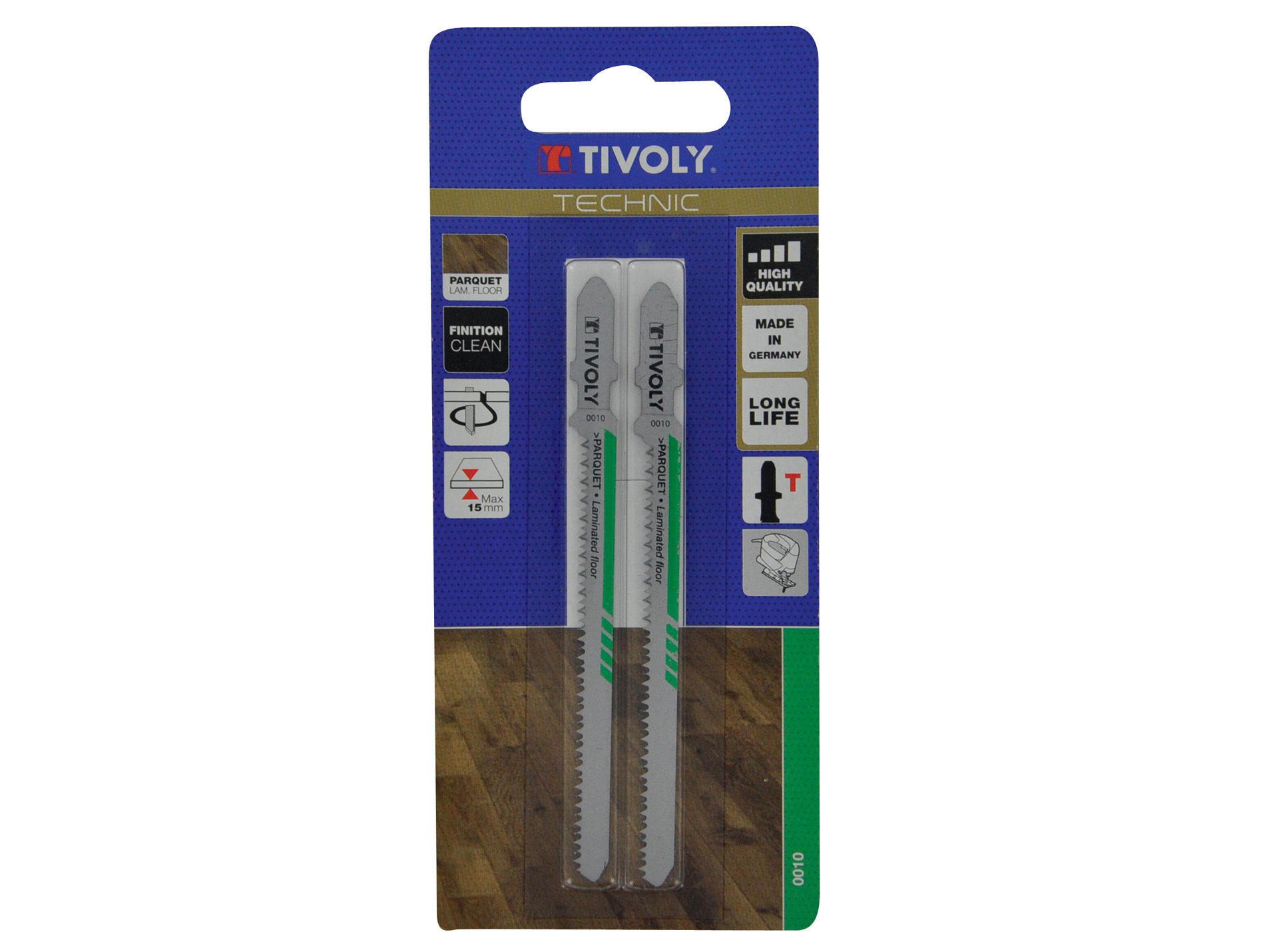 2 Lames scie sauteuse bi-métal finition parquet T 15mm