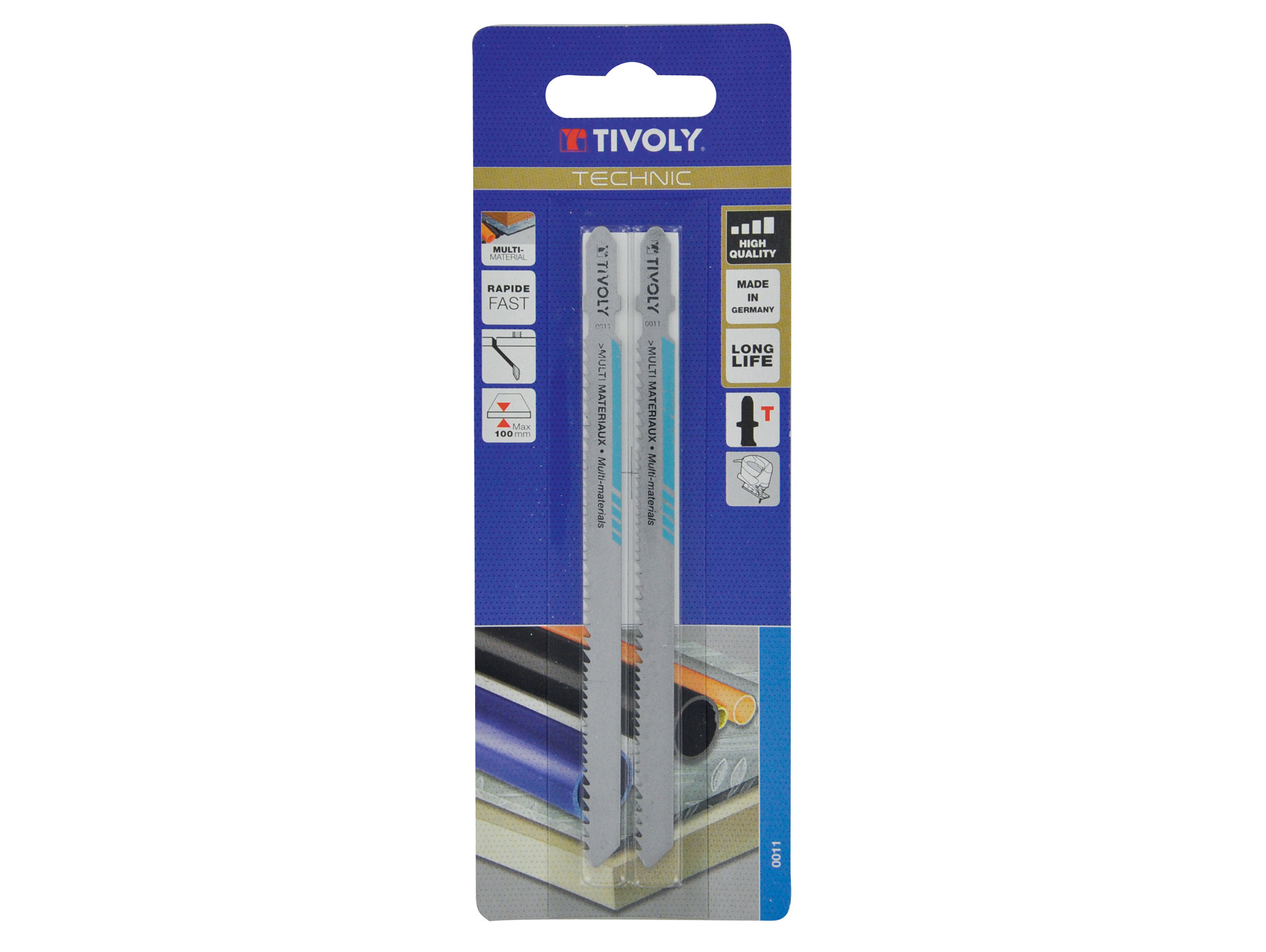 2 Lames scie sauteuse bi-métal débit multi-matériaux T 100mm