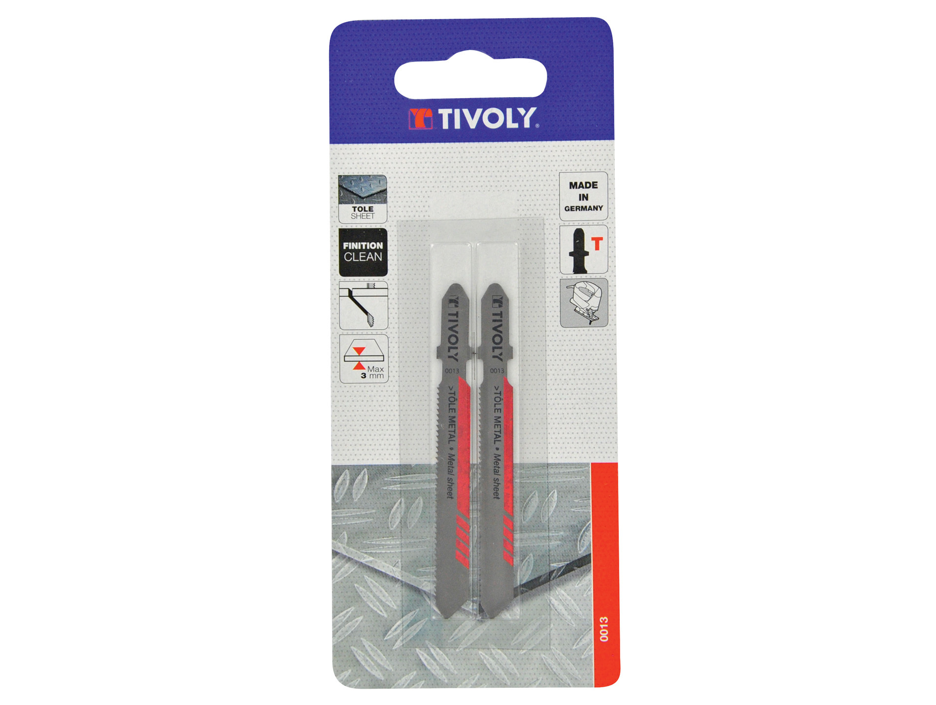 2 Lames scie sauteuse HSS finition tôle métal T 3mm