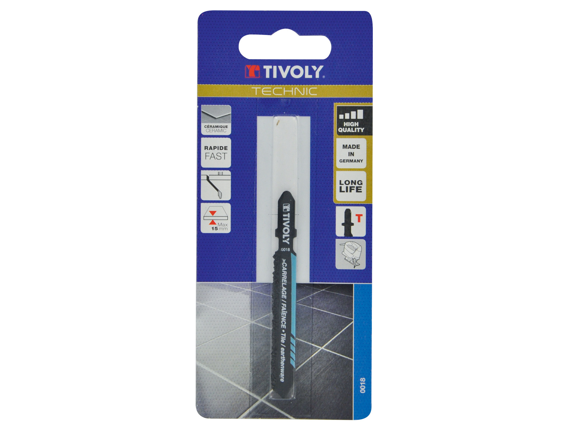 Lame scie sauteuse carbure débit carrelage T 15mm