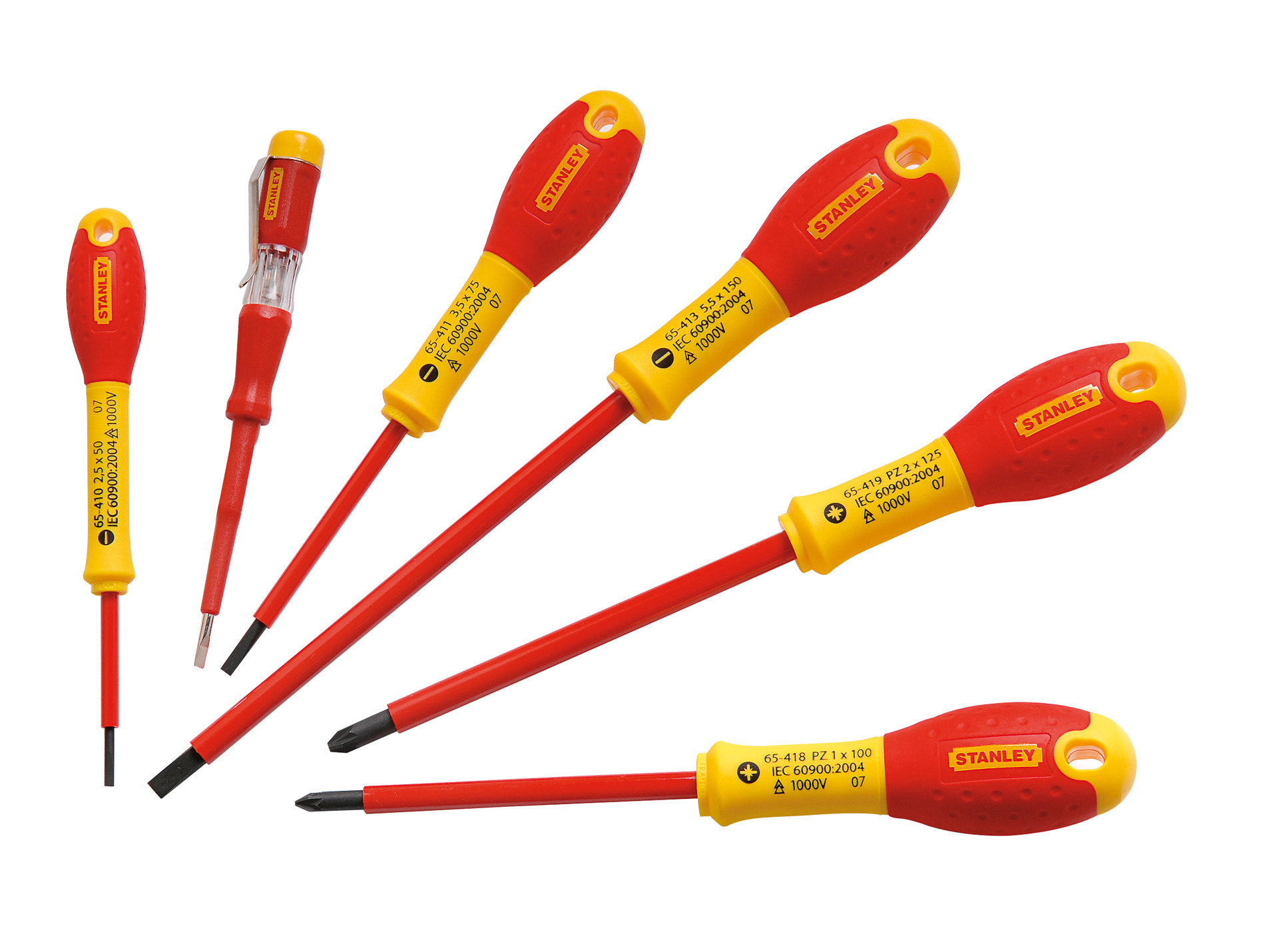 Tournevis isolés + Pozi + testeur - 6 pièces STANLEY Fatmax