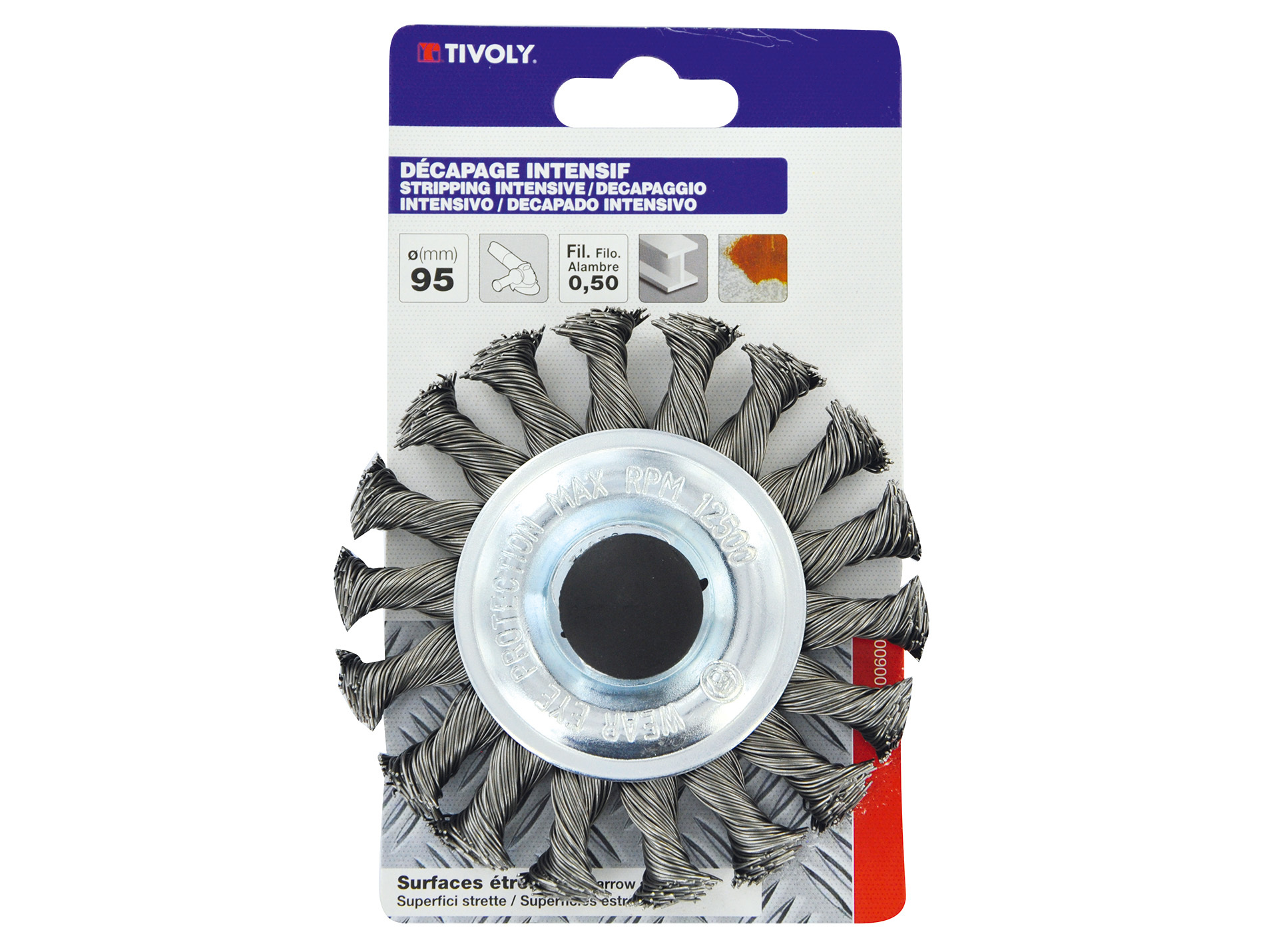 Brosse circulaire fil acier torsade Ø115mm