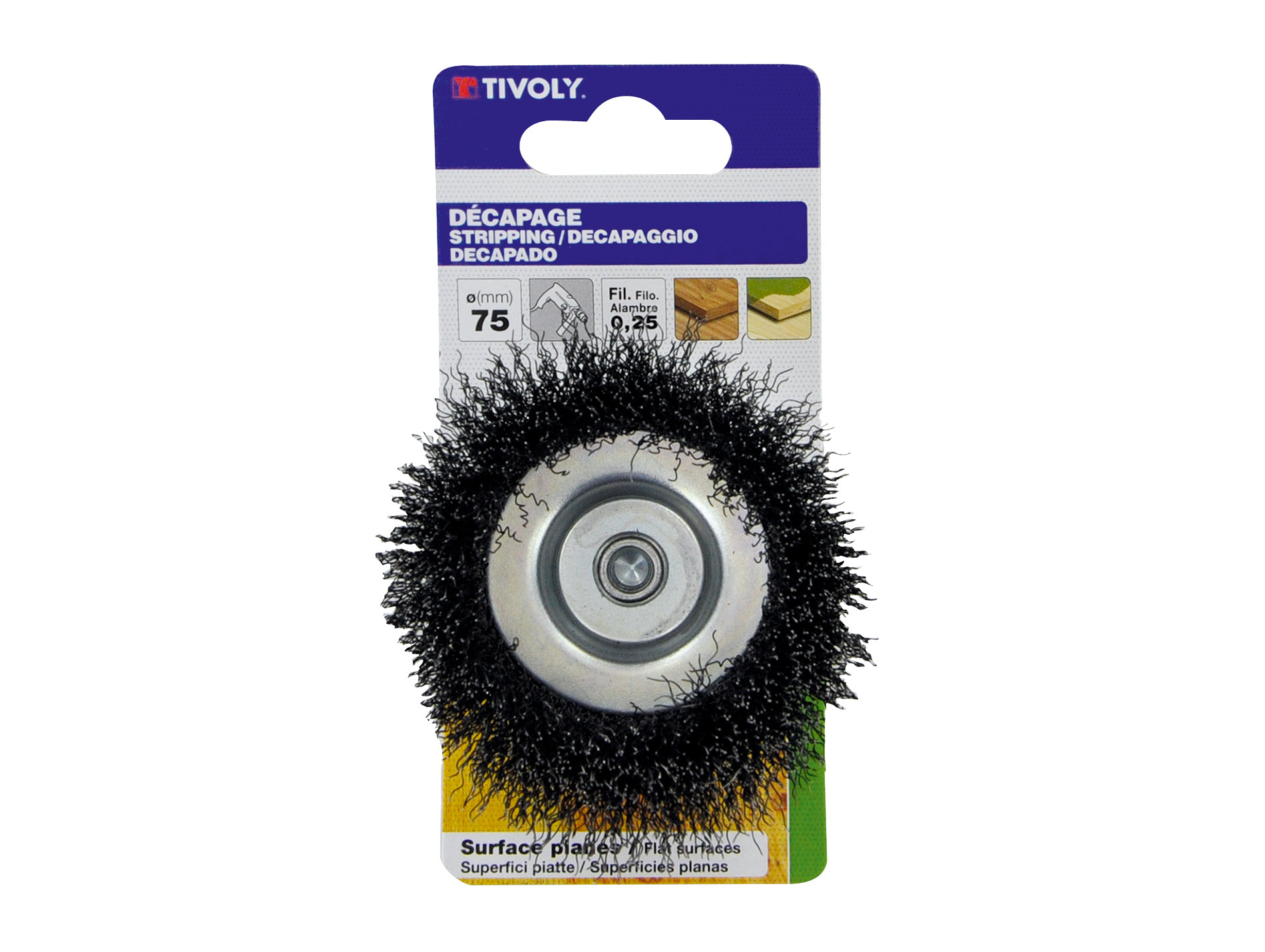 Brosse coupe fil acier ondulé 0.2mm Ø75mm TIVOLY