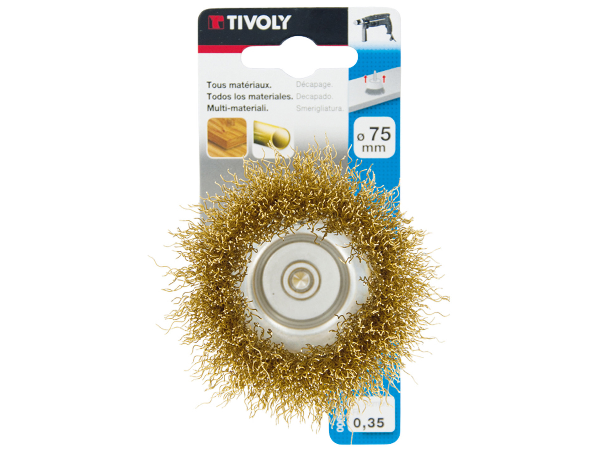 Brosse coupe fil laiton 0.3mm Ø75mm TIVOLY