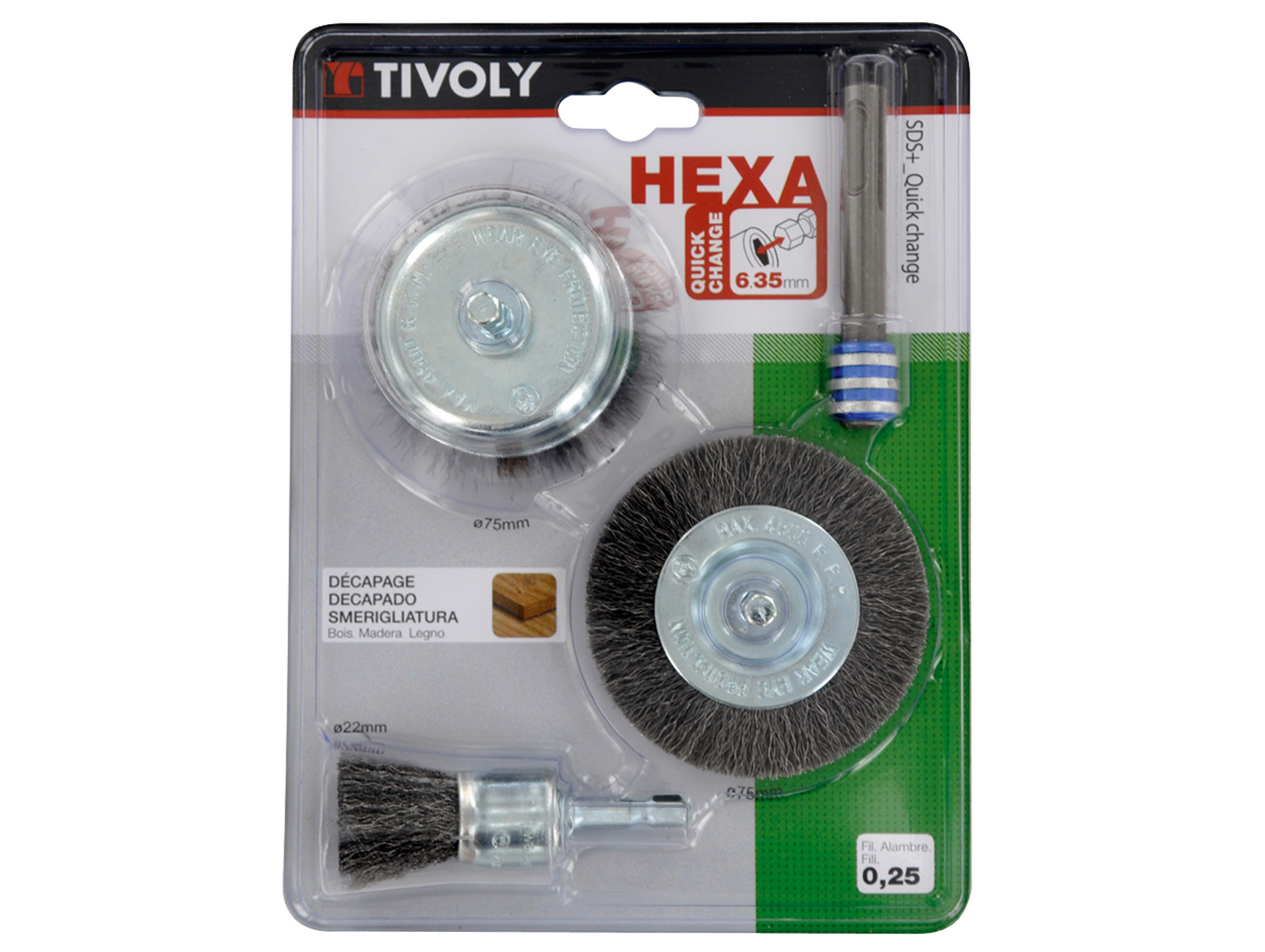 Kit brosses HEXA Bois TIVOLY