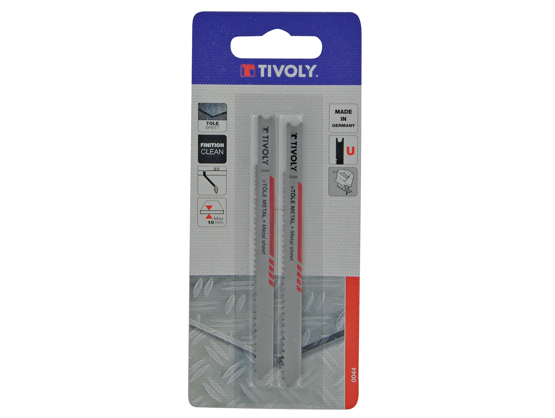 2 Lames scie sauteuse HSS finition tôle métal U 10mm