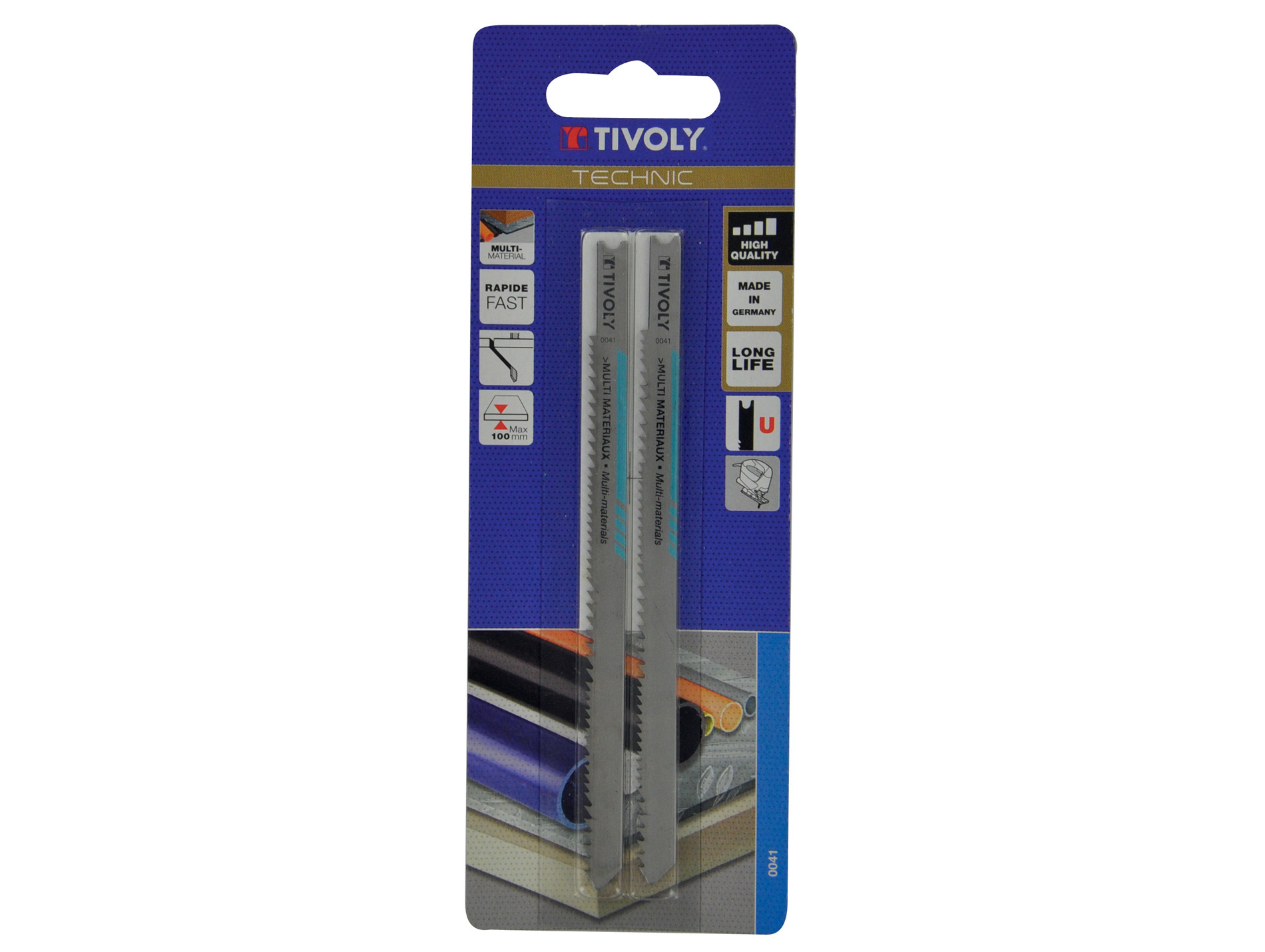 2 Lames scie sauteuse bi-métal débit multi-matériaux U 100mm