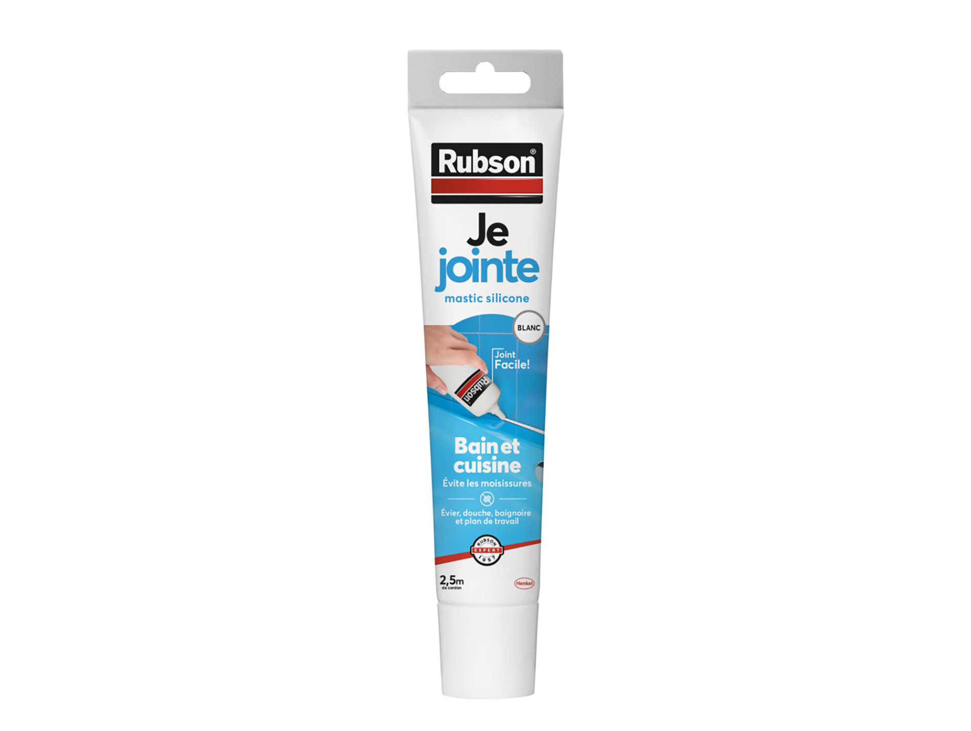 Mastic silicone blanc bain & cuisine RUBSON sans pistolet 50ml
