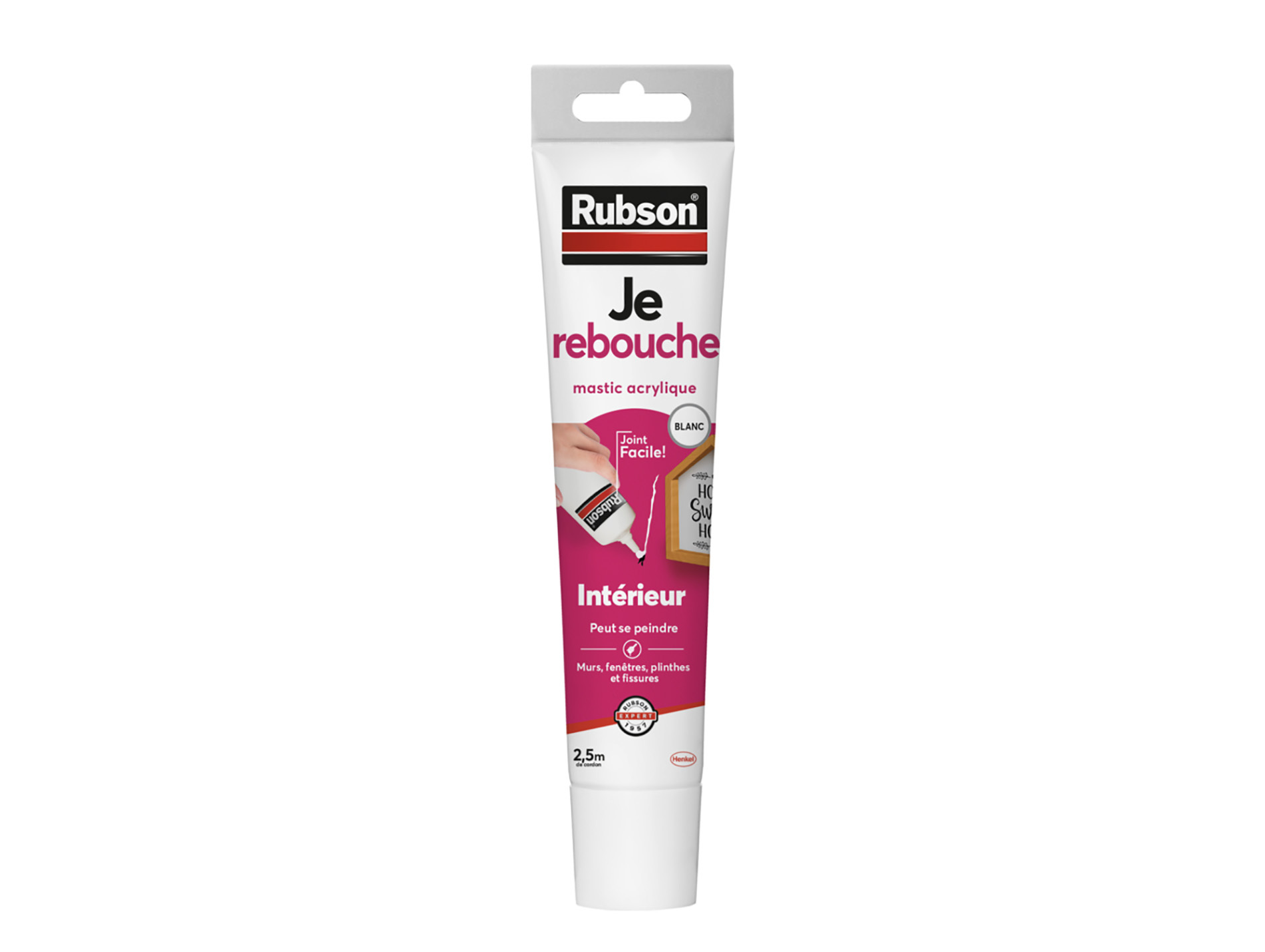 Mastic acrylique blanc de construction RUBSON sans pistolet 50ml