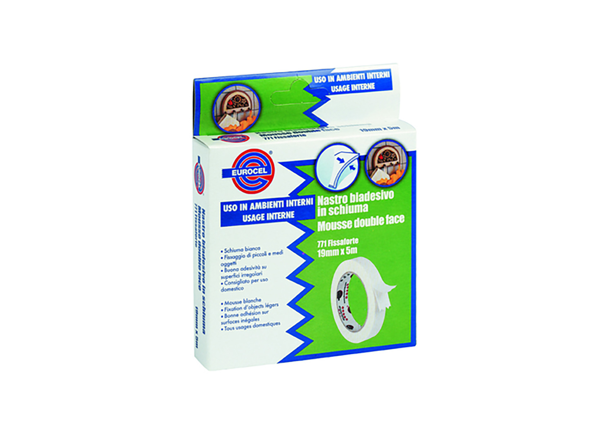 Adhésif double face miroir SICAD l.19mm x L.5m