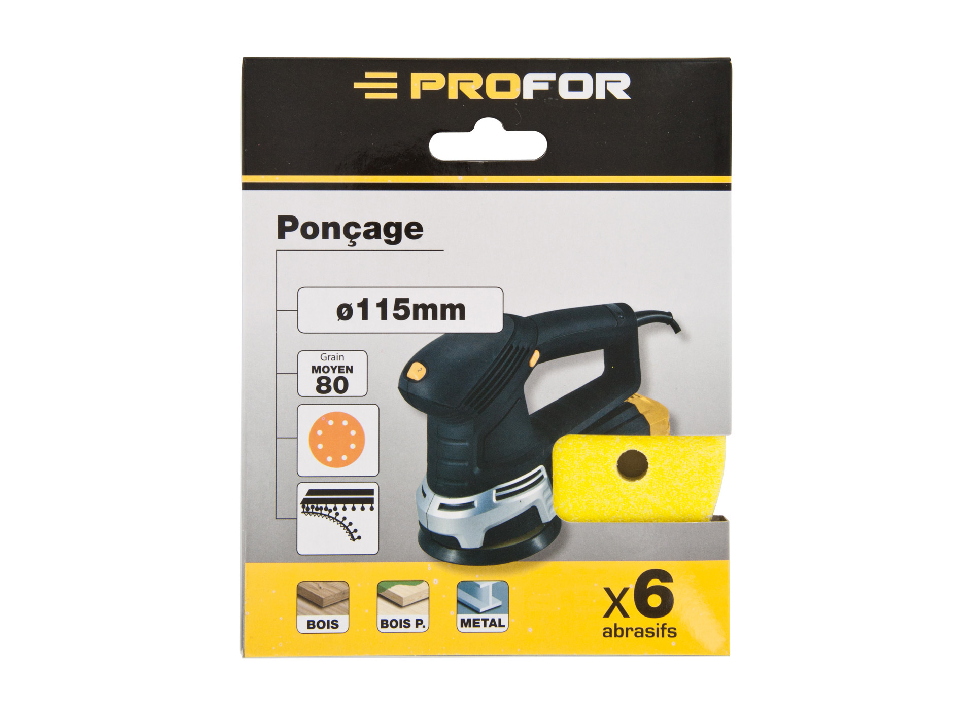 6 abrasifs Velcro PEX Ø115 grain 80