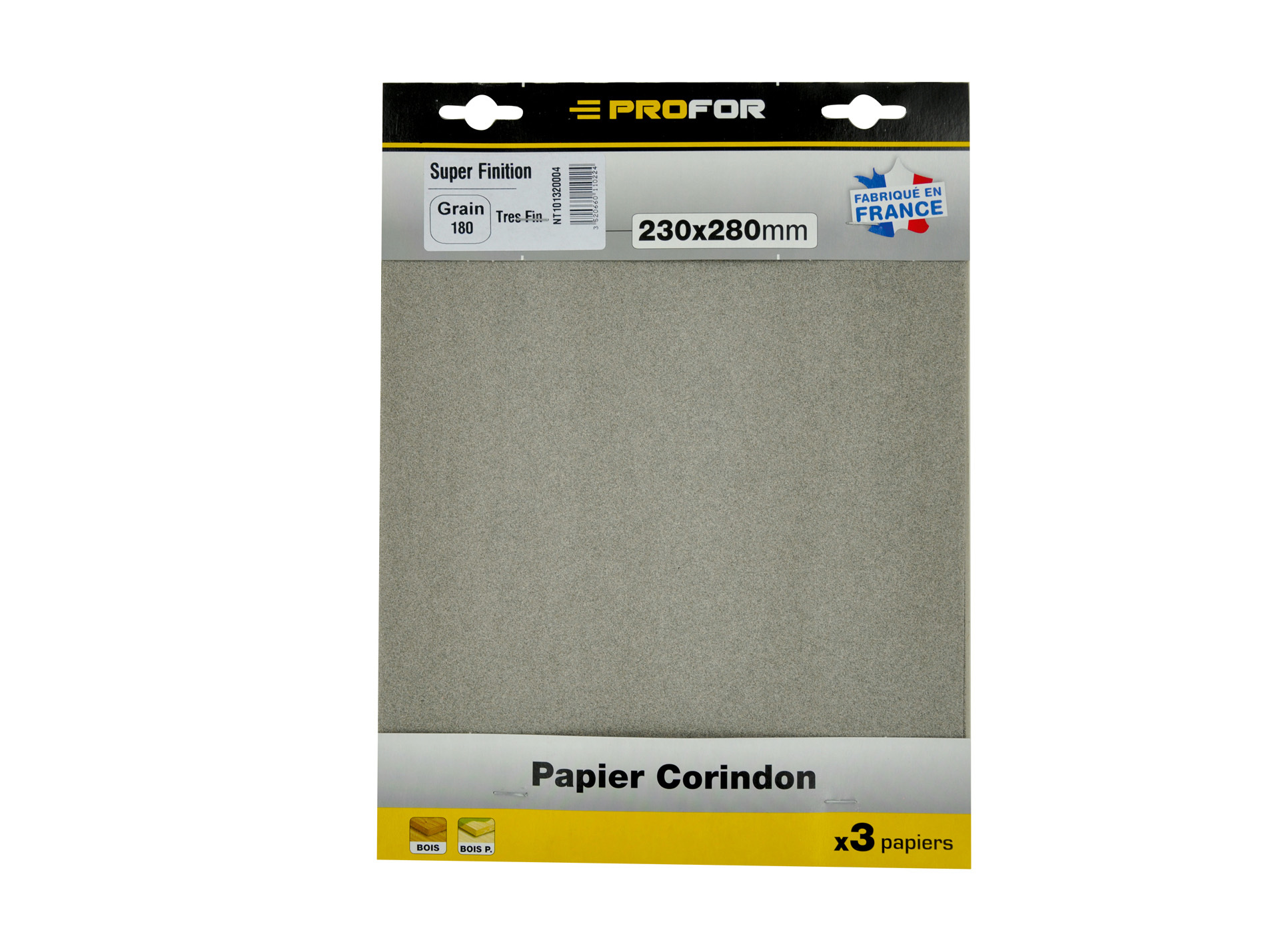 3 feuilles abrasives 230x280mm grain 40 corindon