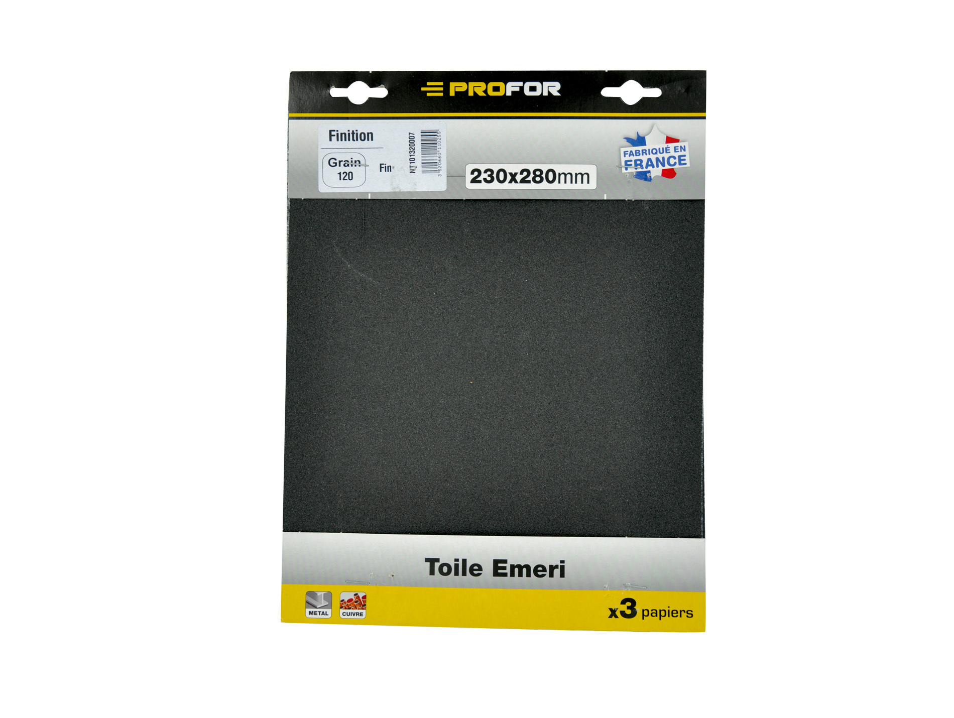 3 feuilles abrasives 230x280mm grain 50 Emeri
