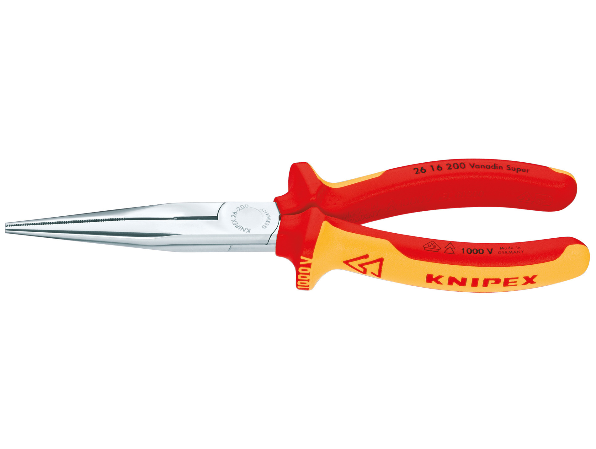 Pince à bec long KNIPEX à demi-ronde tranchante 1000V