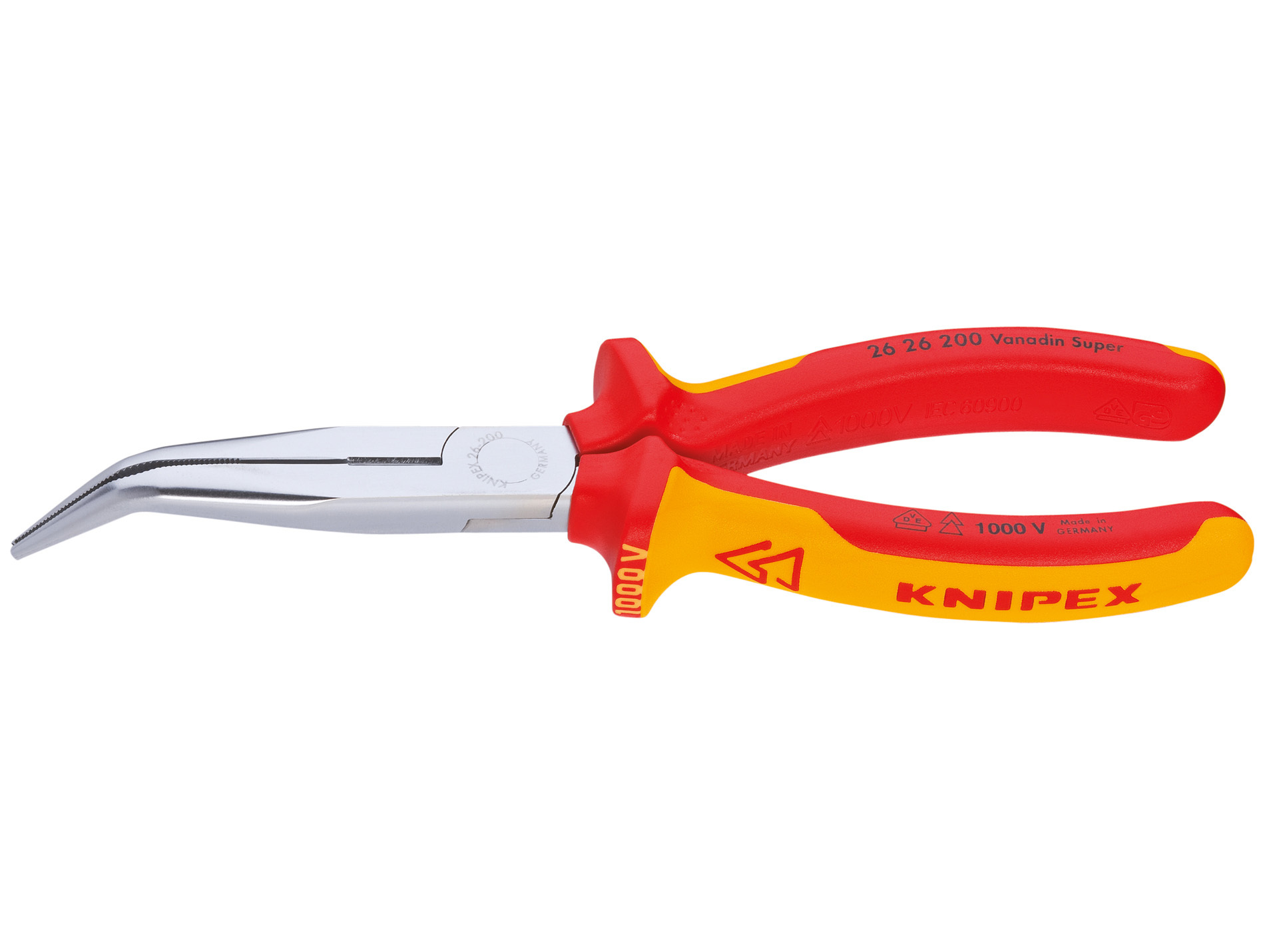 Pince à bec long KNIPEX coudé isolée 40° 1000V