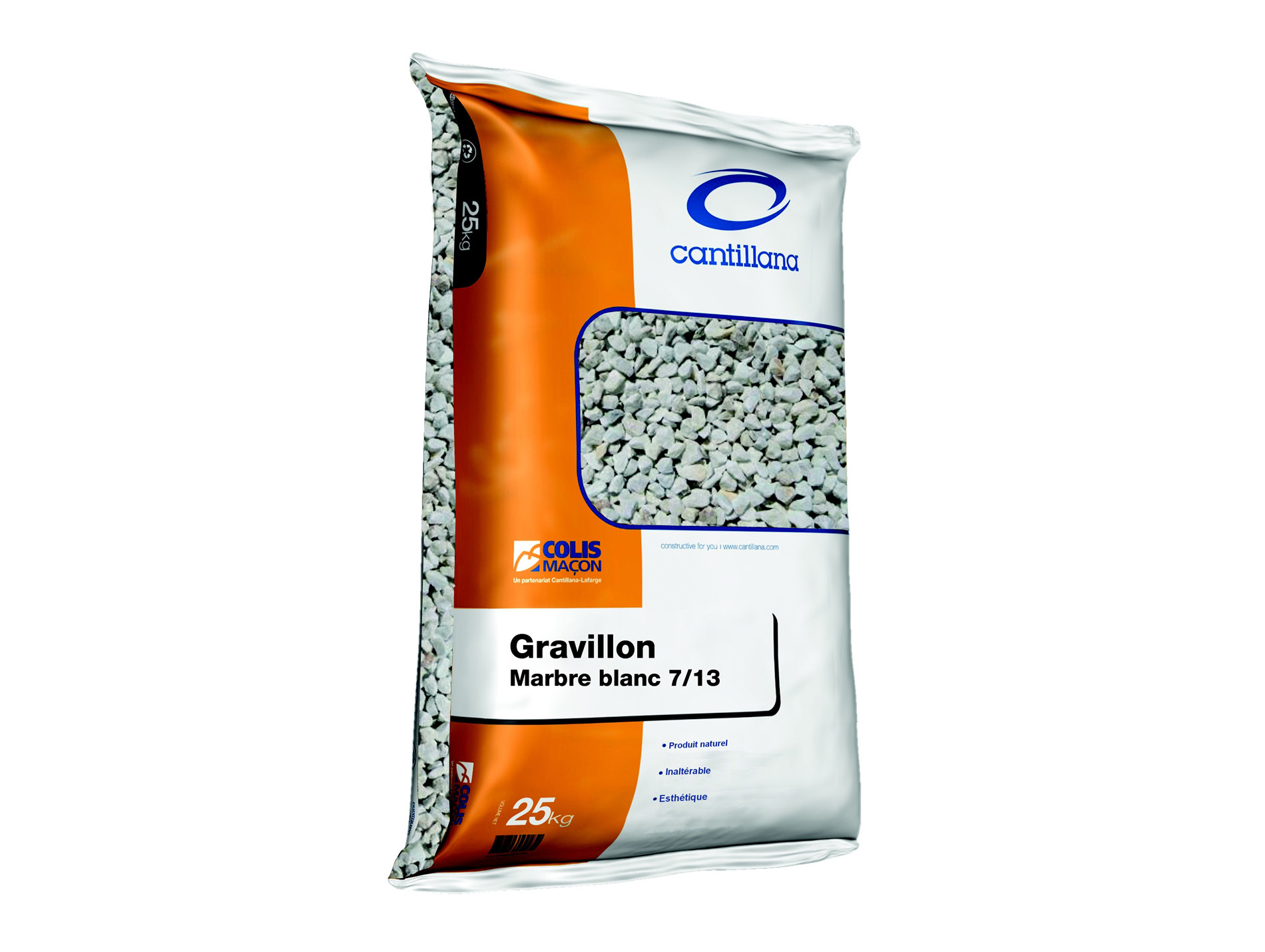 Gravillon marbre blanc concassé 7/13 25kg
