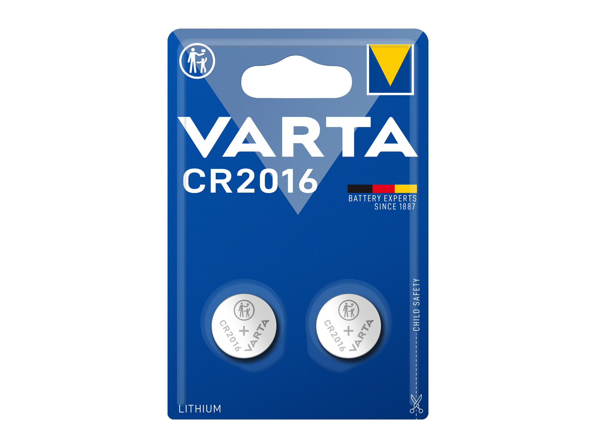 2 Piles bouton Lithium CR 2016 VARTA