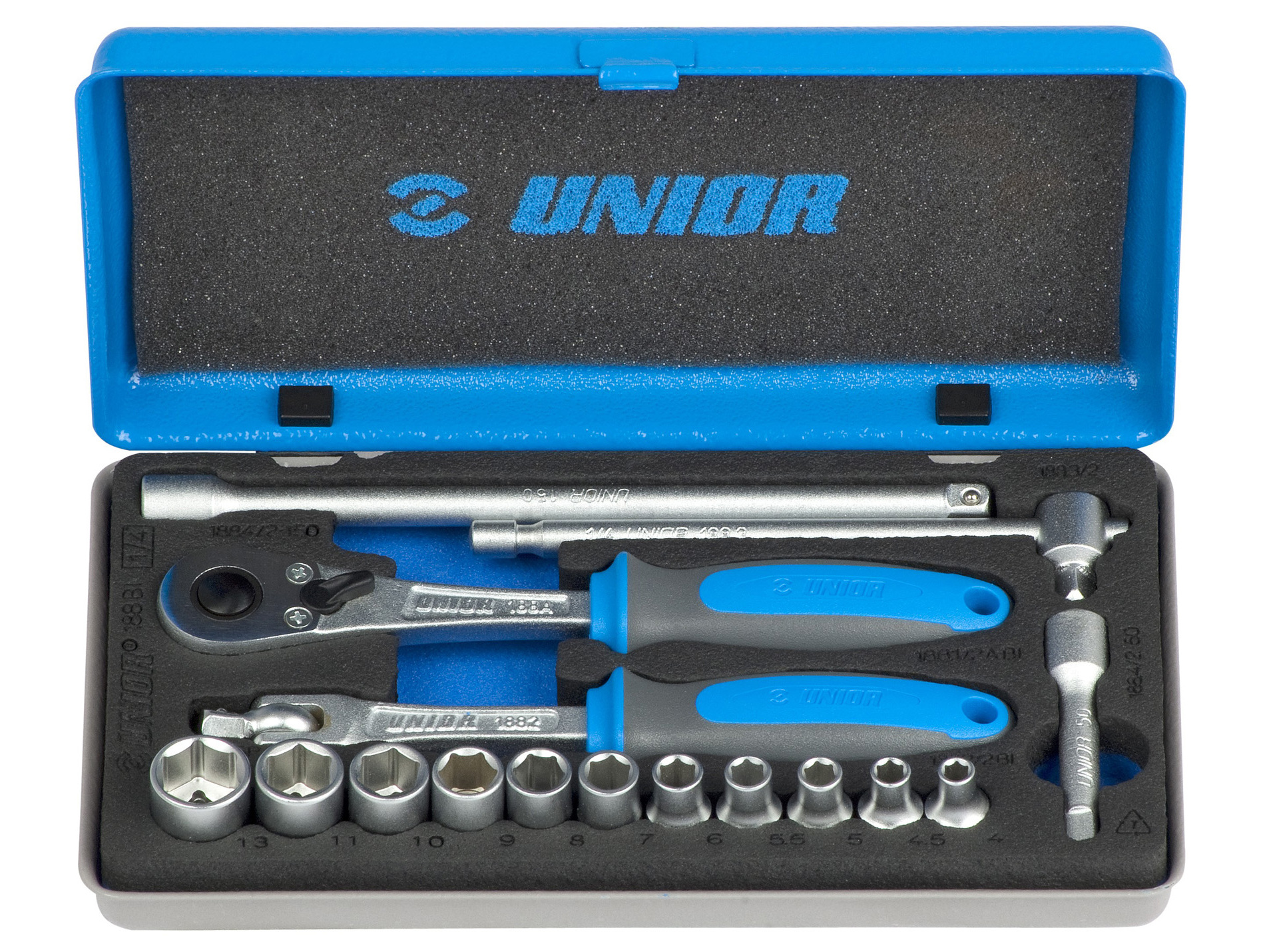 Coffret 16 pièces douilles 1/4'' UNIOR 6 pans