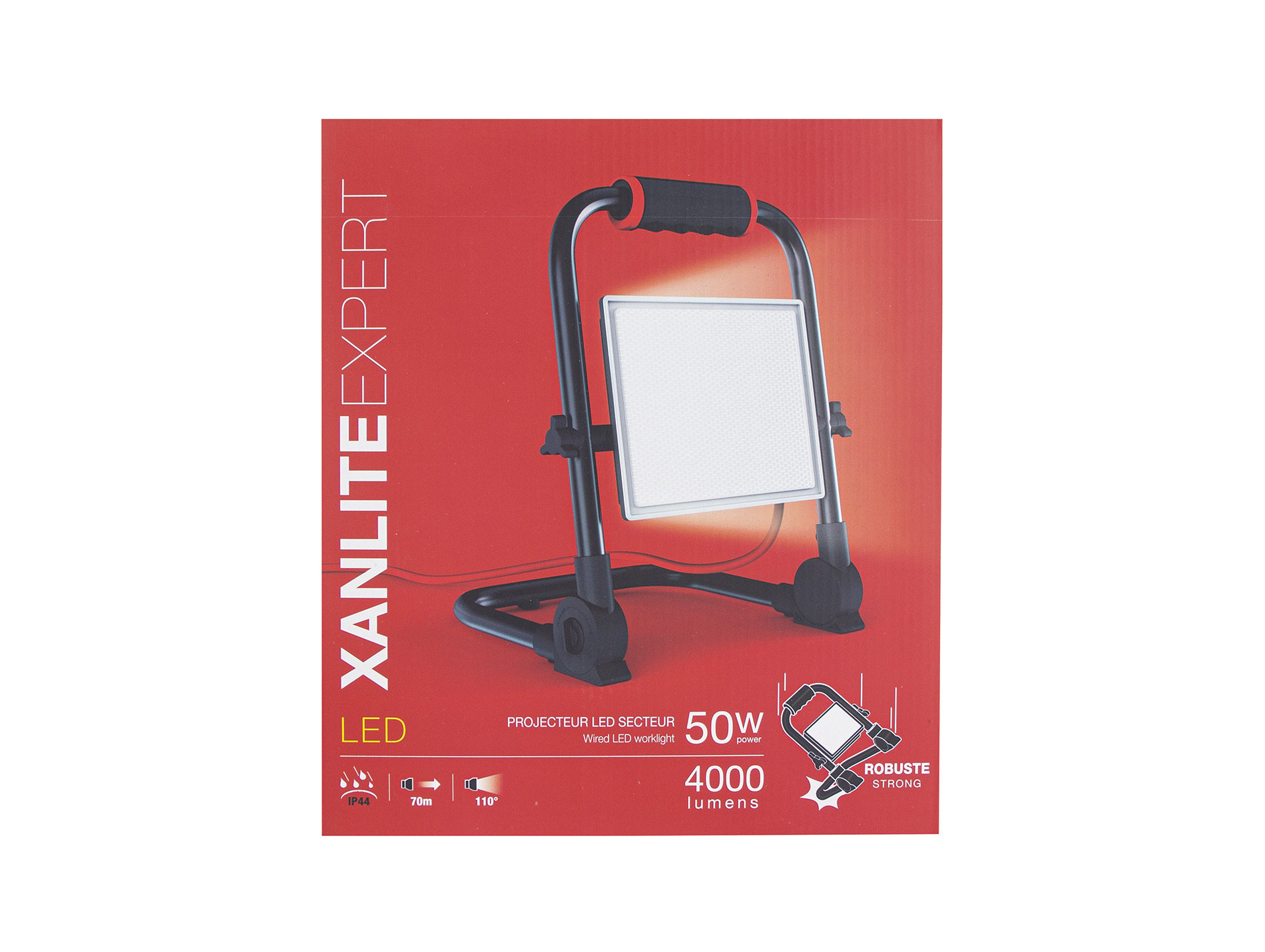 Projecteur de chantier à Led filaire 50W 4200lm noir IP65