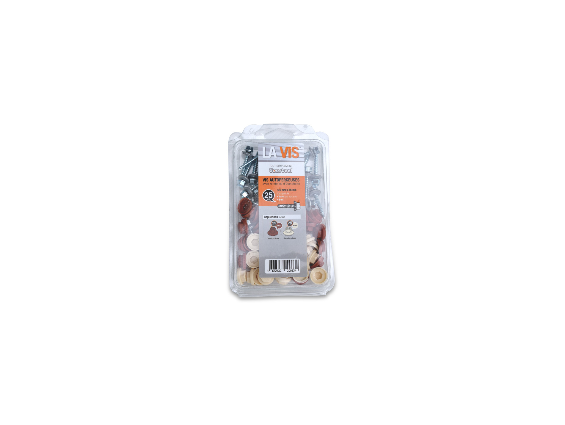 Kit 25 vis de finition Yousteel Rouge/Beige