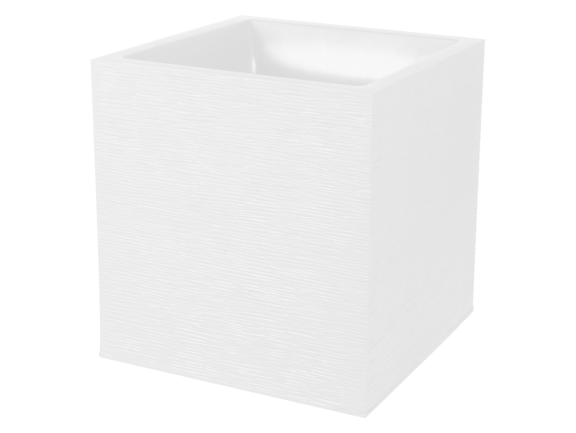 Pot carré EDA Graphit 39cm Blanc