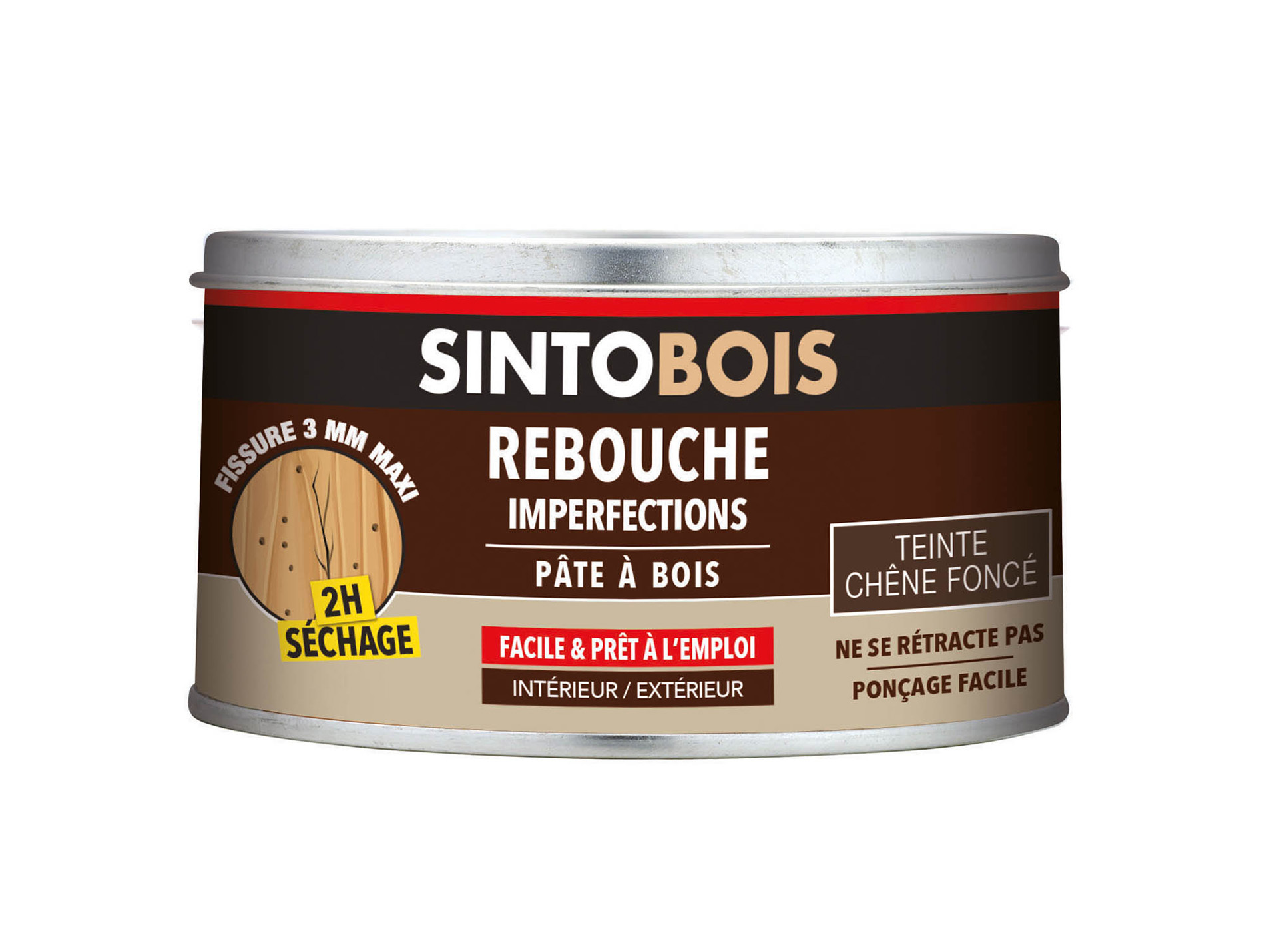 Pâte à bois Tradition SINTOBOIS Chêne foncé 250g