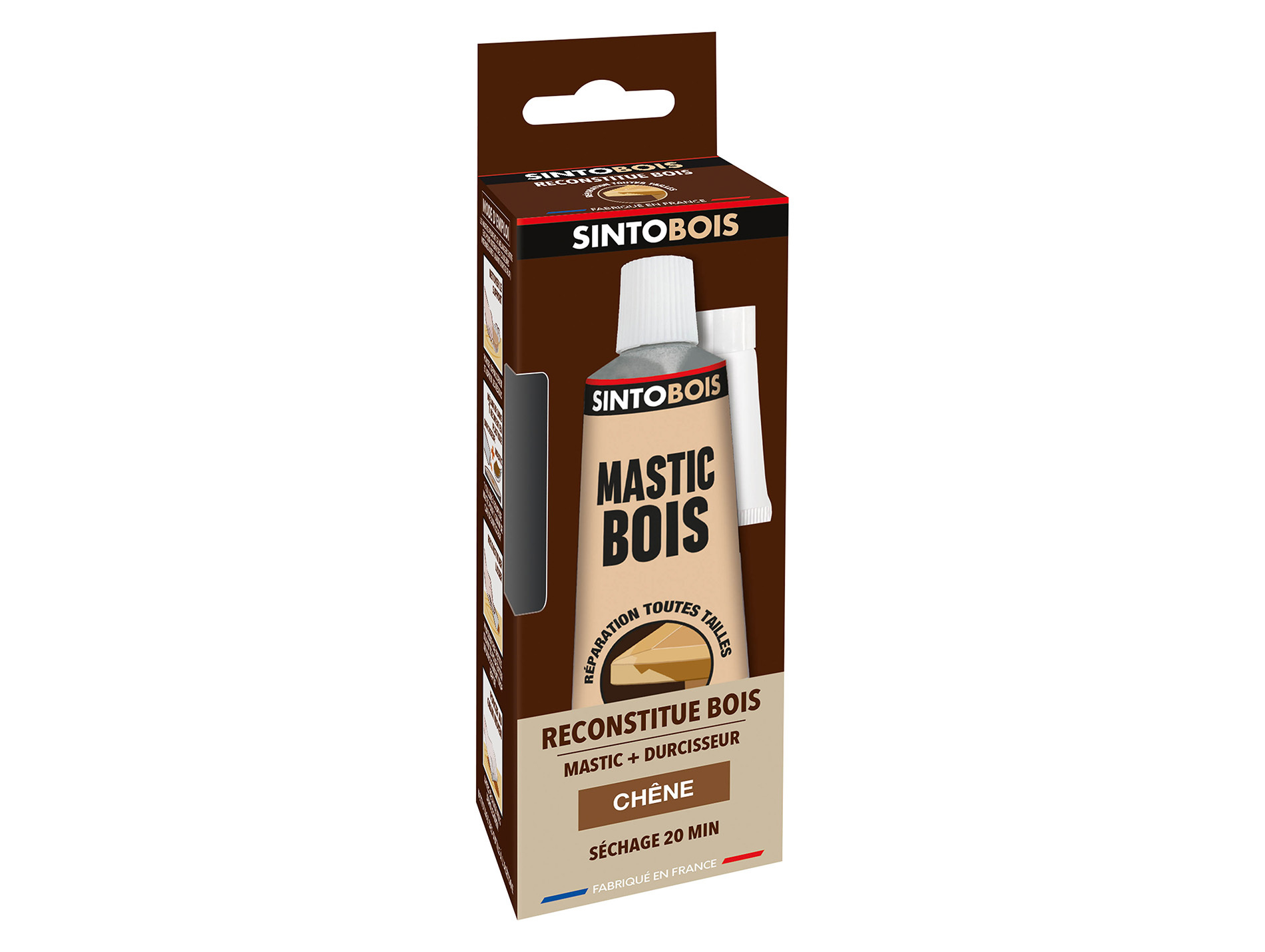 Mastic à bois SINTOBOIS avec durcisseur Chêne 66ml