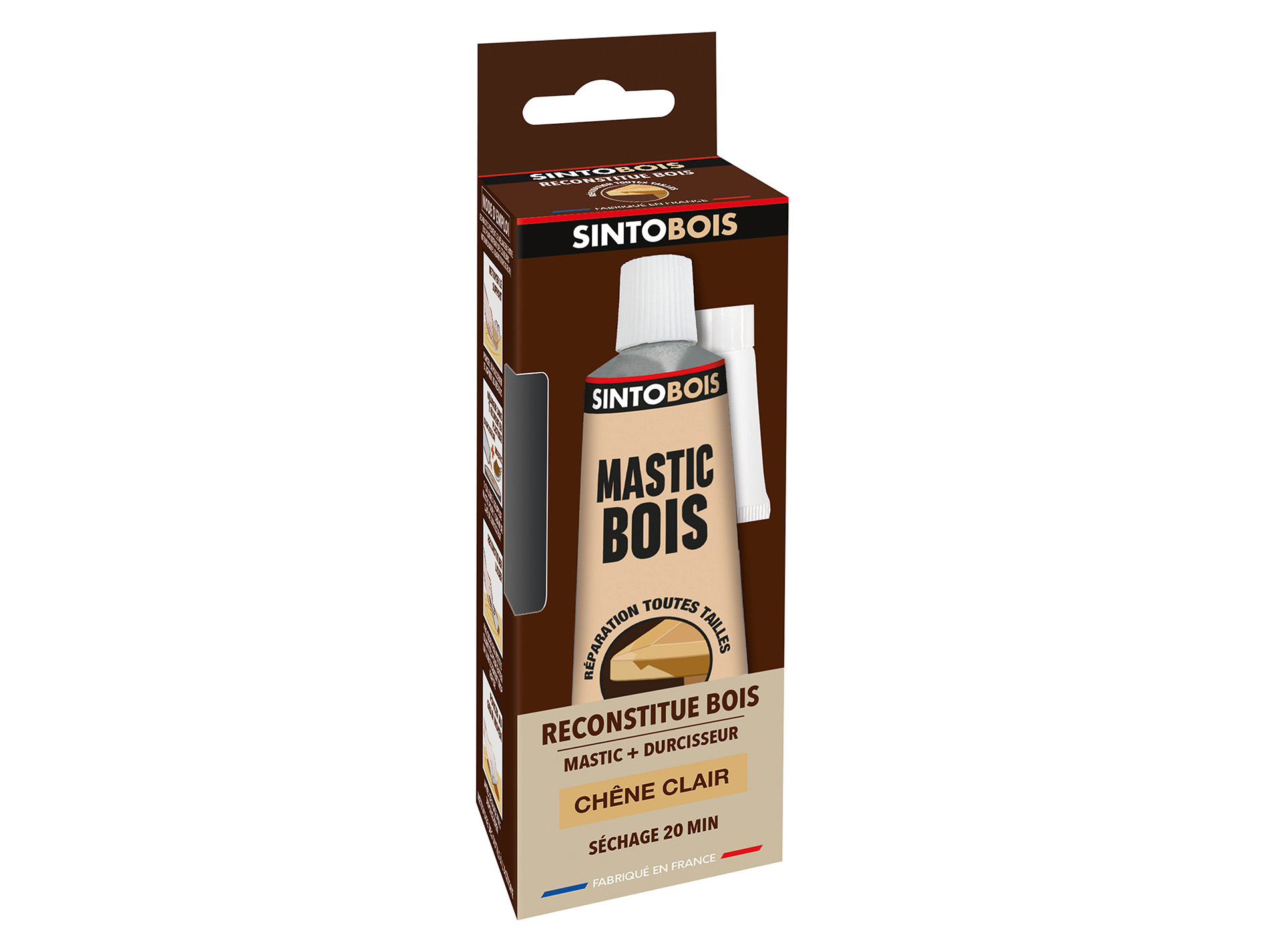 Mastic à bois SINTOBOIS avec durcisseur Chêne clair 66ml