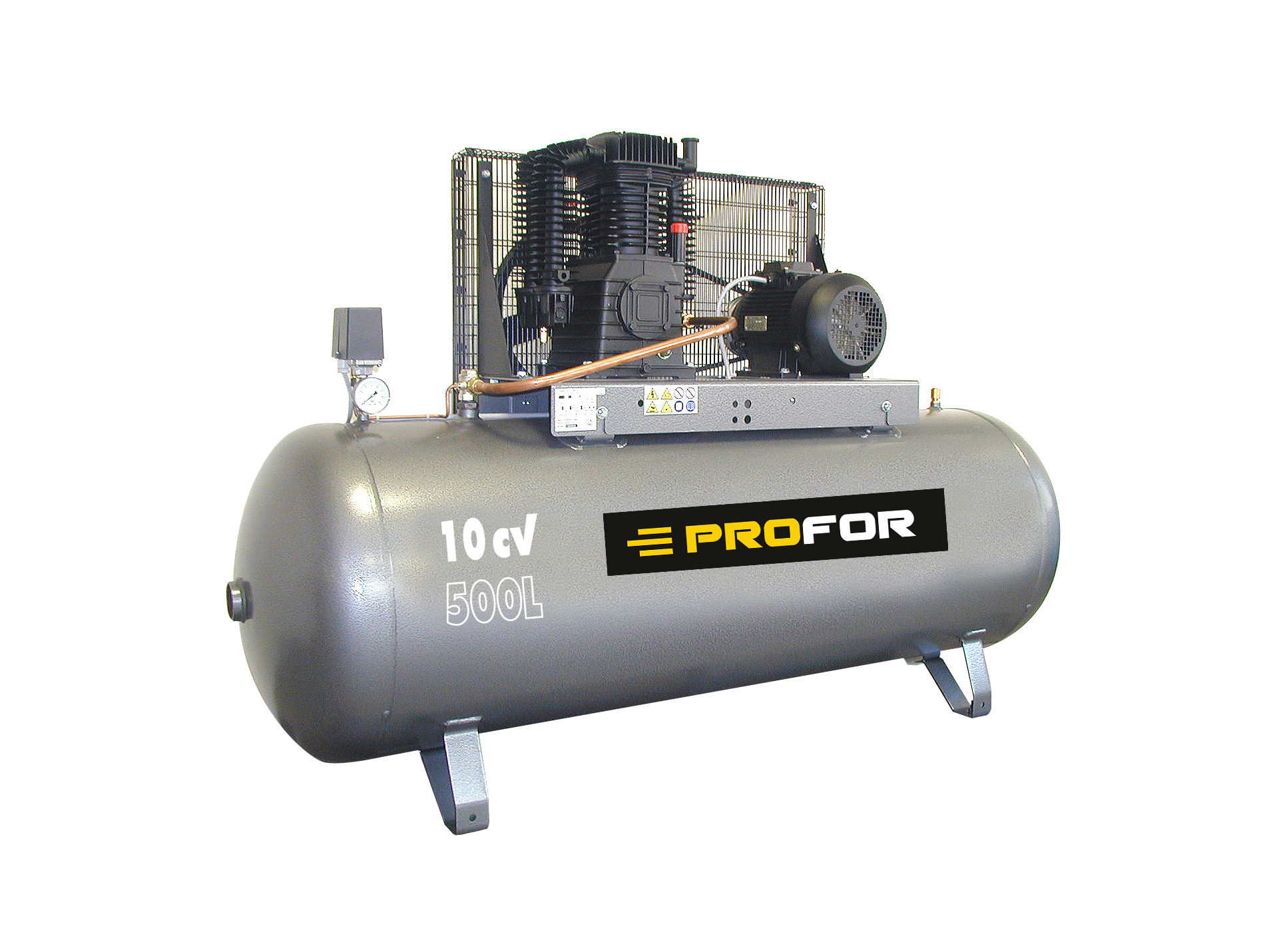 Compresseur à courroie bi-étage 500L 10 cv