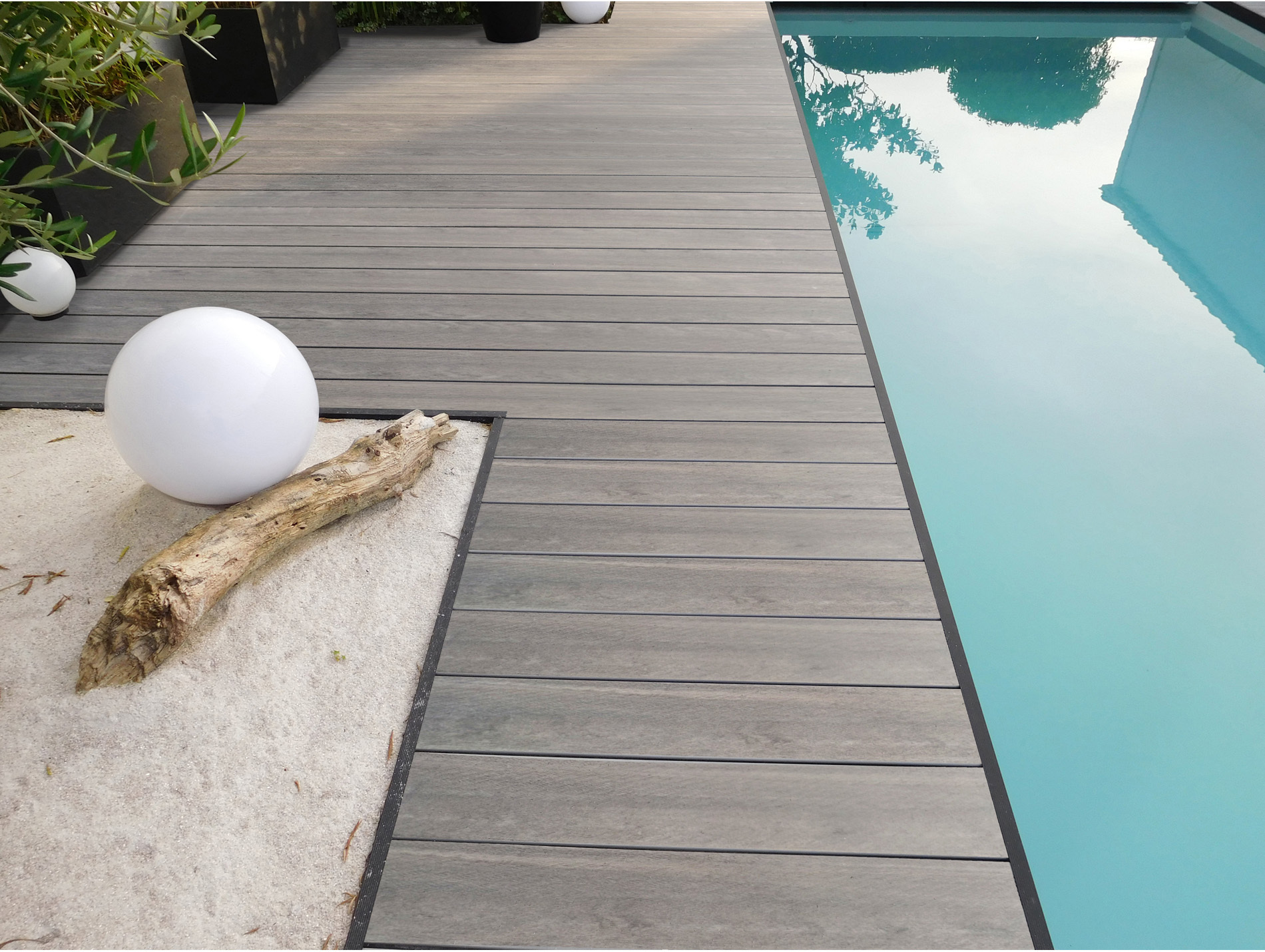 Lame terrasse composite Optima eko 300x16,1x2,6cm carbone
