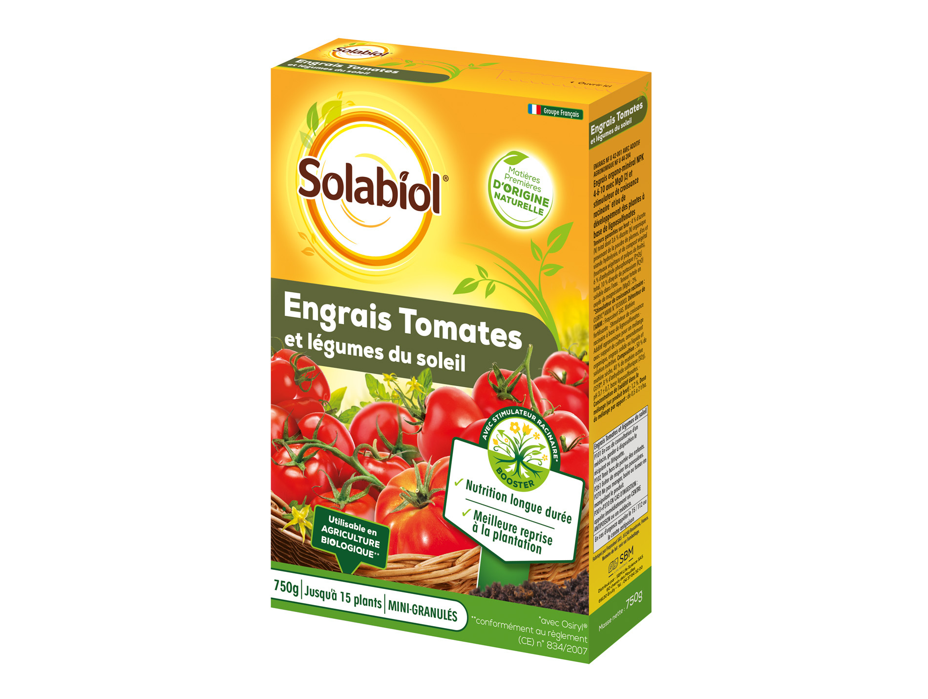 Engrais naturel tomates SOLABIOL 750g