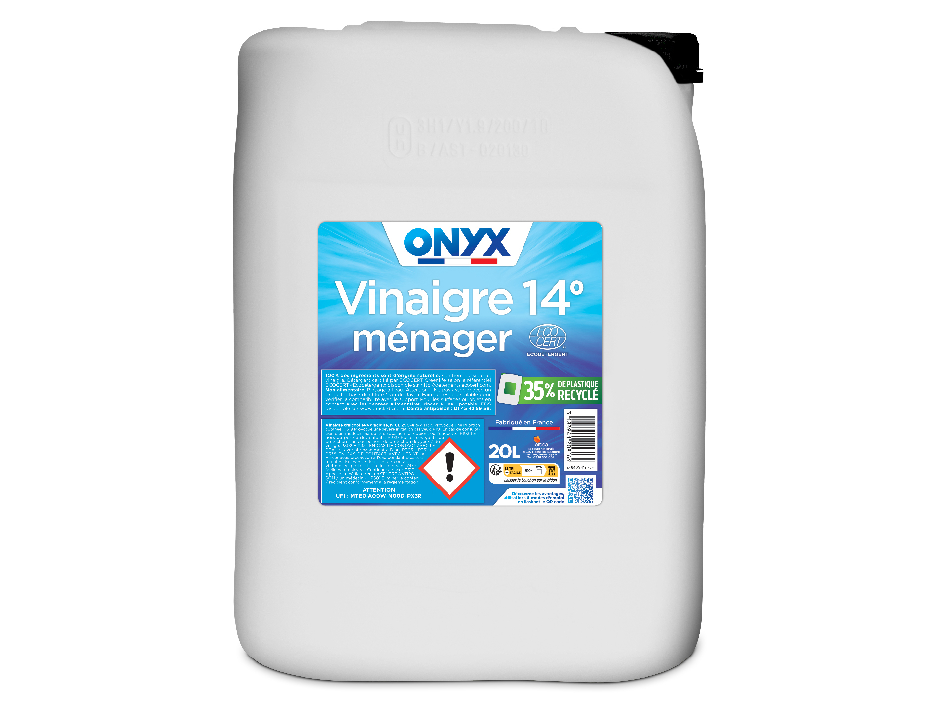 Vinaigre ménager 14° ONYX 20L