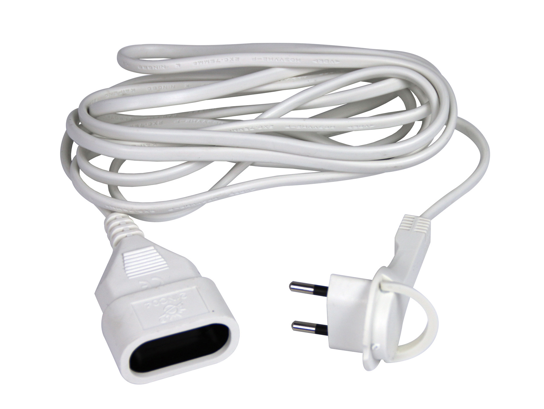 Prolongateur sans terre avec fiche extra-plate 3m blanc
