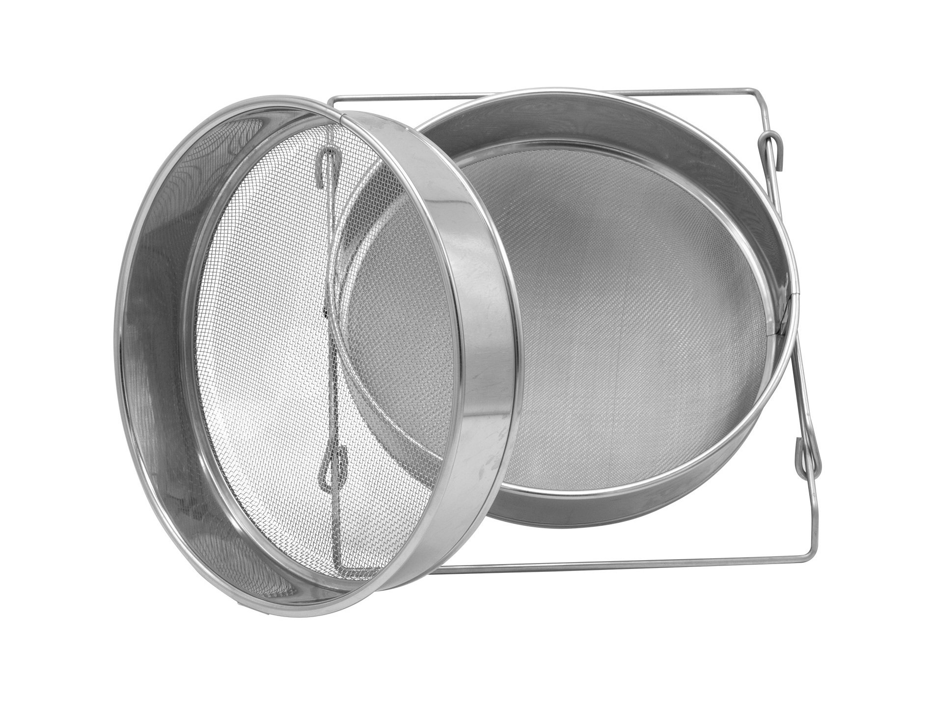 Passoire à coulisse double tamis inox