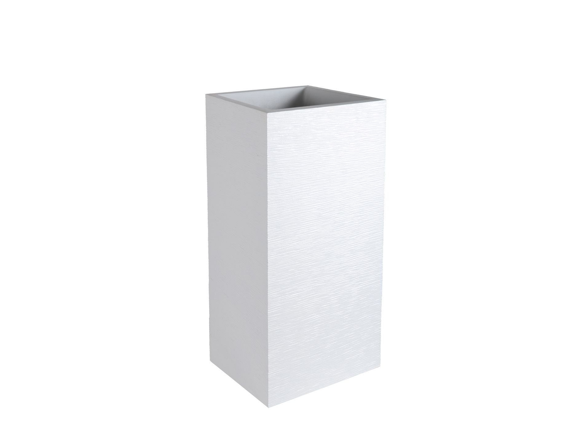 Pot carré haut EDA Graphit 39cm Blanc