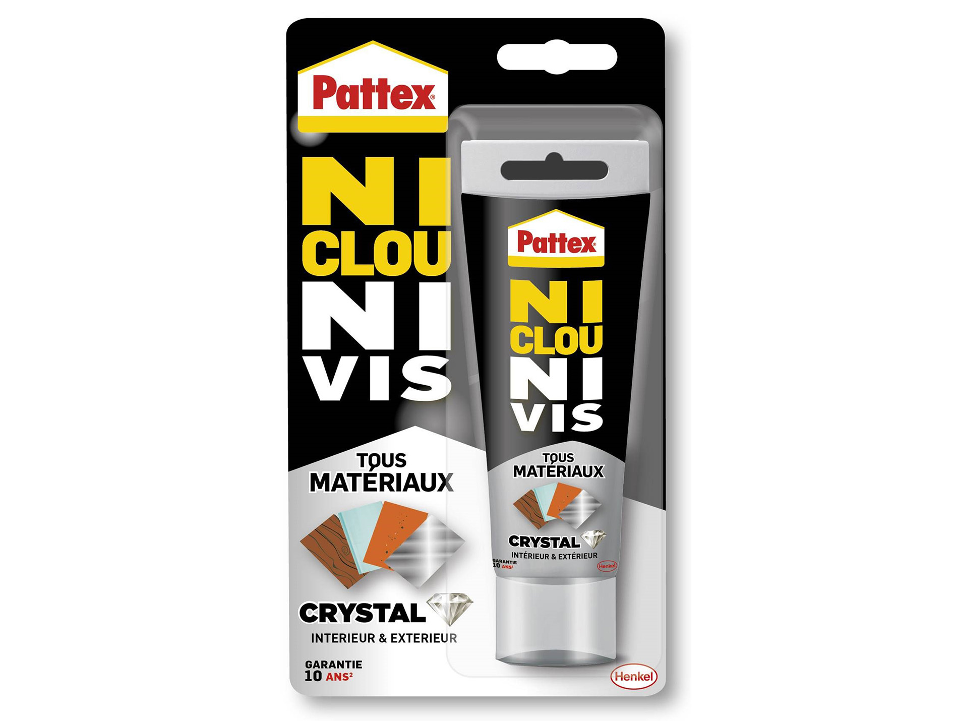 Colle ni clou ni vis tous matériaux crystal PATTEX 90g