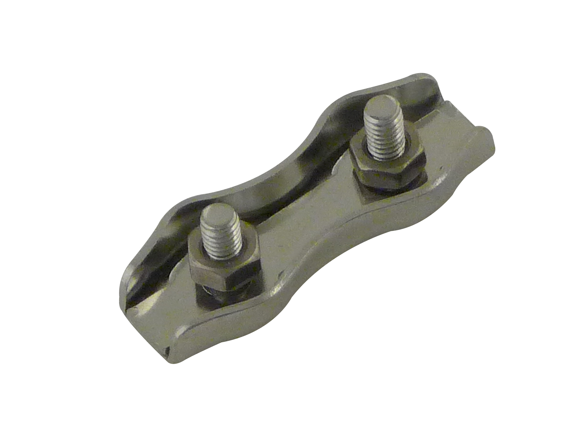 Serre câble plat 2 boulons inox AISI 316 ø3 x2