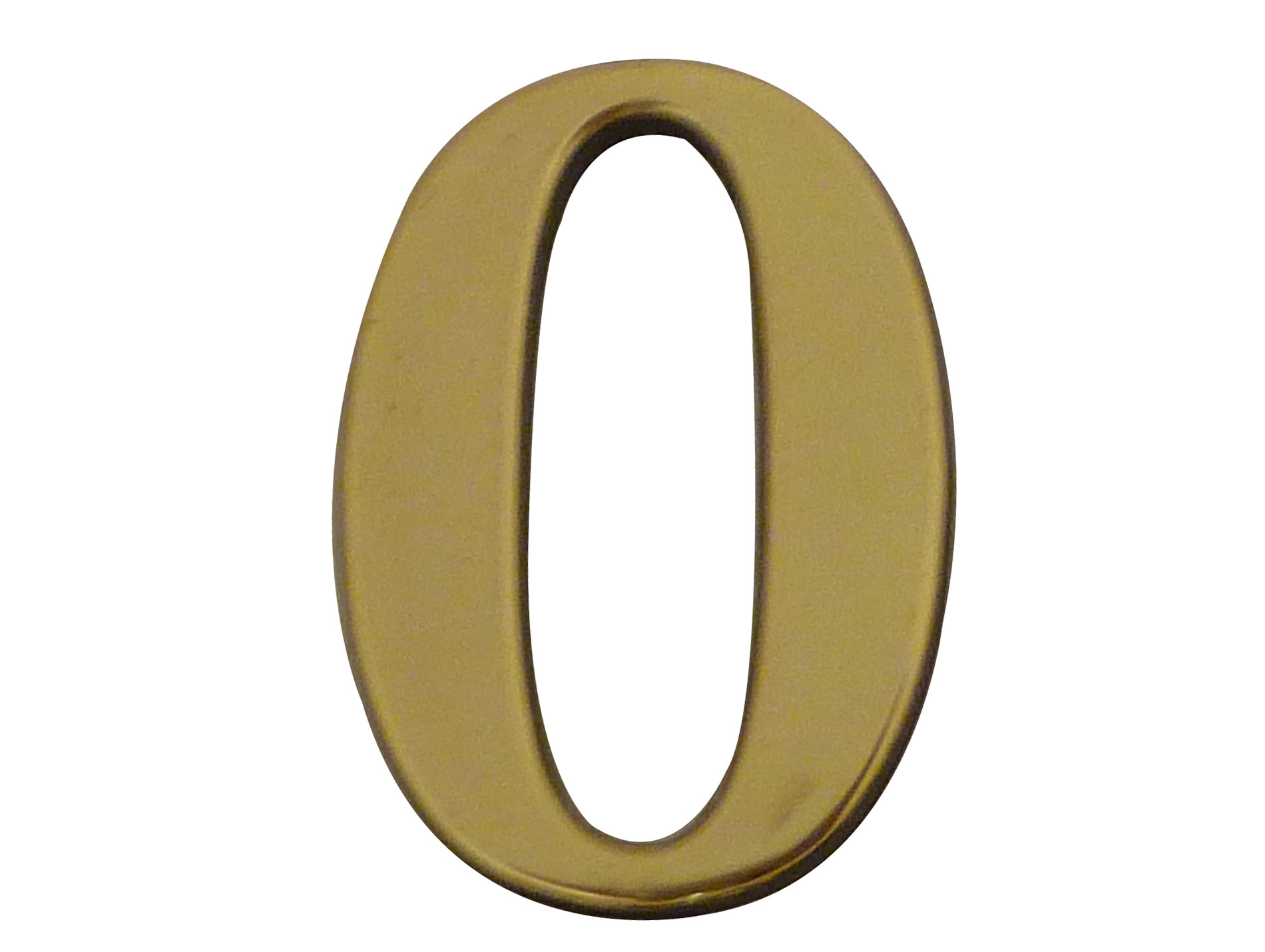 Chiffre adhésif plastique doré n°0 H.40mm