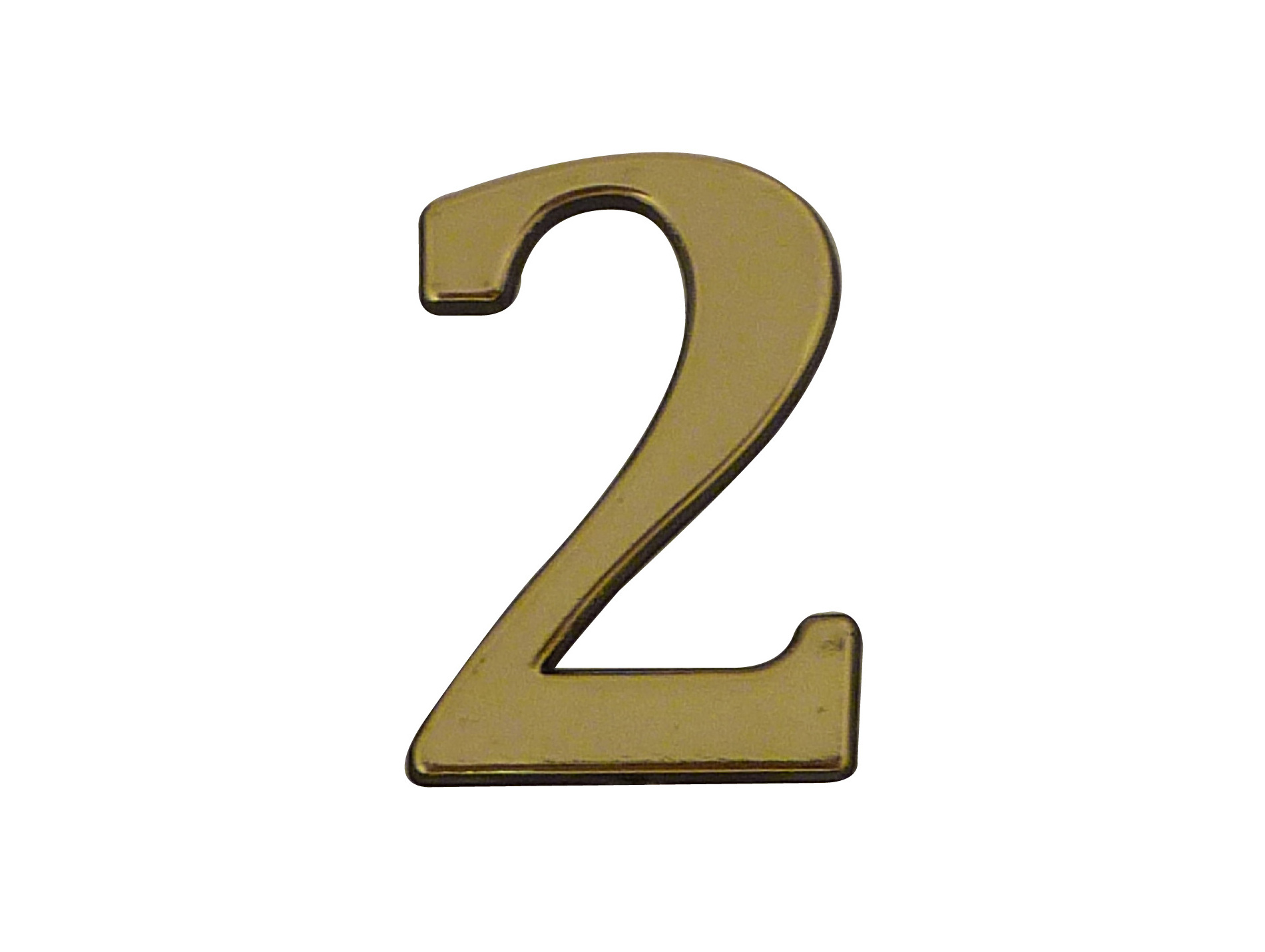 Chiffre adhésif plastique doré n°2 H.40mm