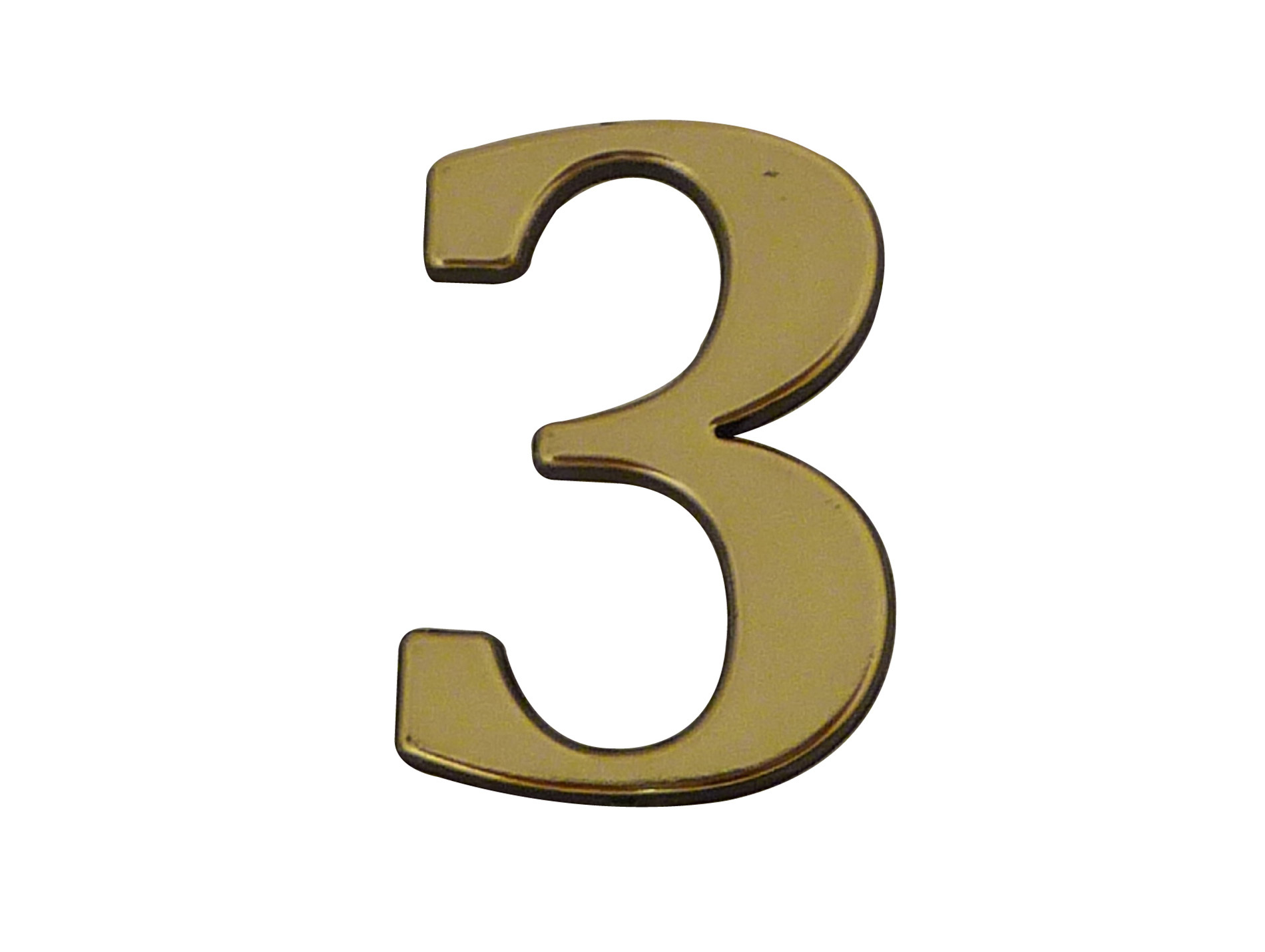 Chiffre adhésif plastique doré n°3 H.40mm