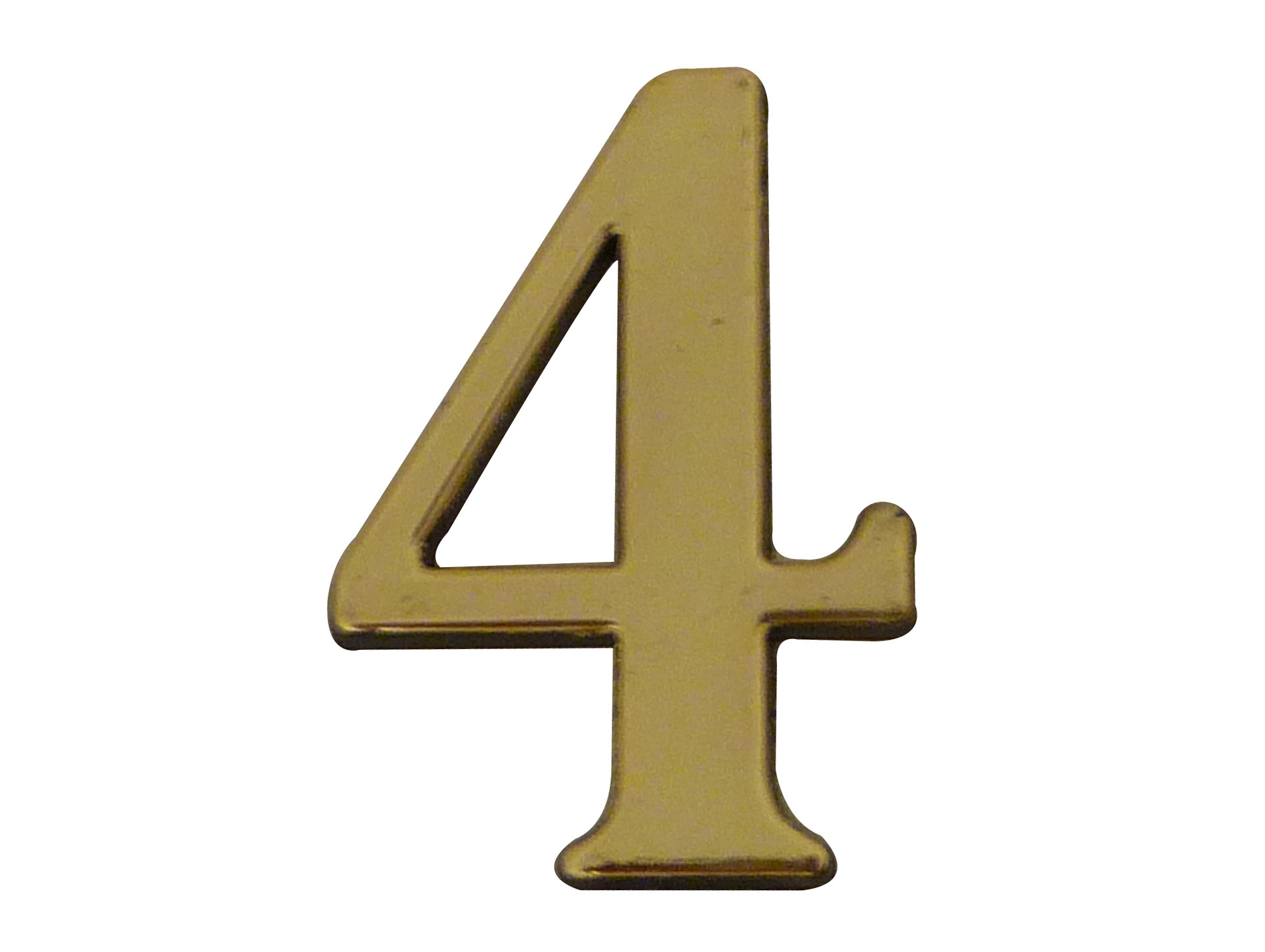Chiffre adhésif plastique doré n°4 H.40mm
