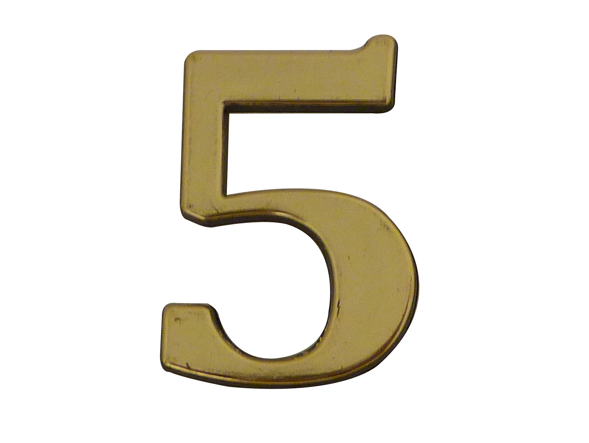 Chiffre adhésif plastique doré n°5 H.40mm