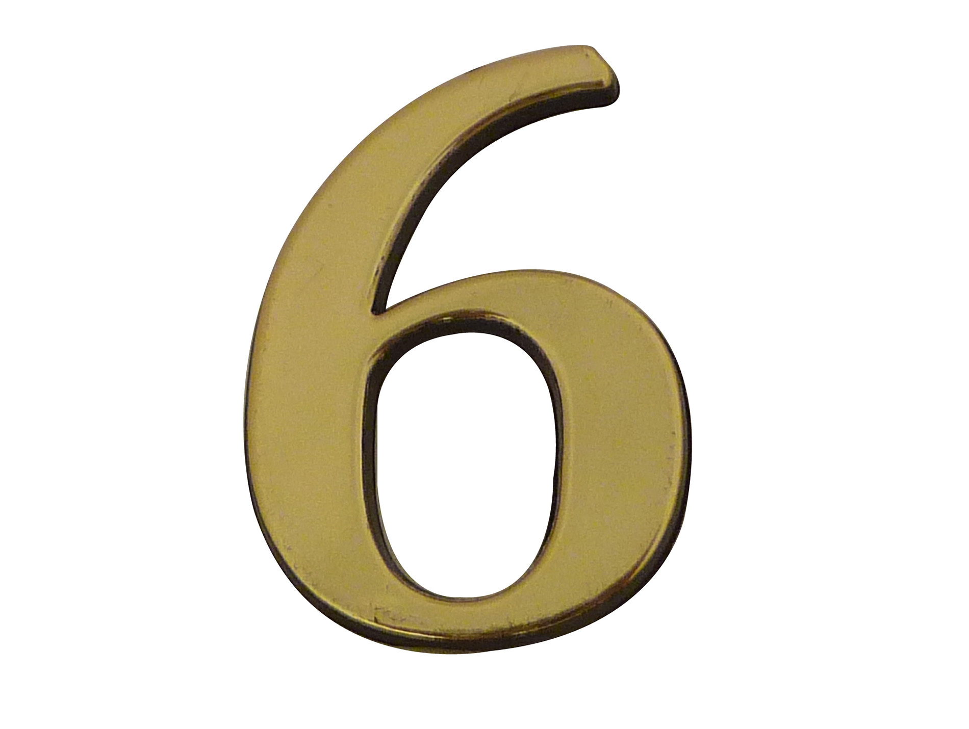 Chiffre adhésif plastique doré n°6 H.40mm