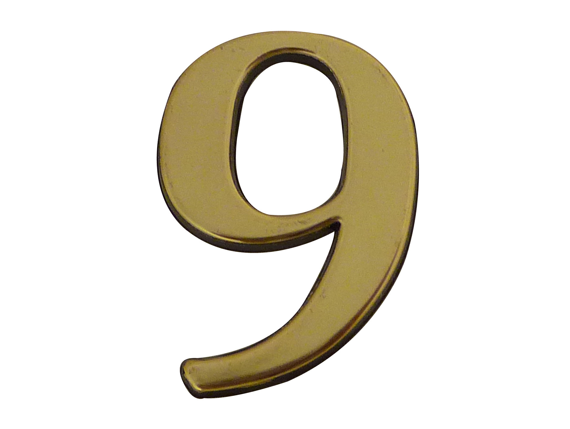 Chiffre adhésif plastique doré n°9 H.40mm