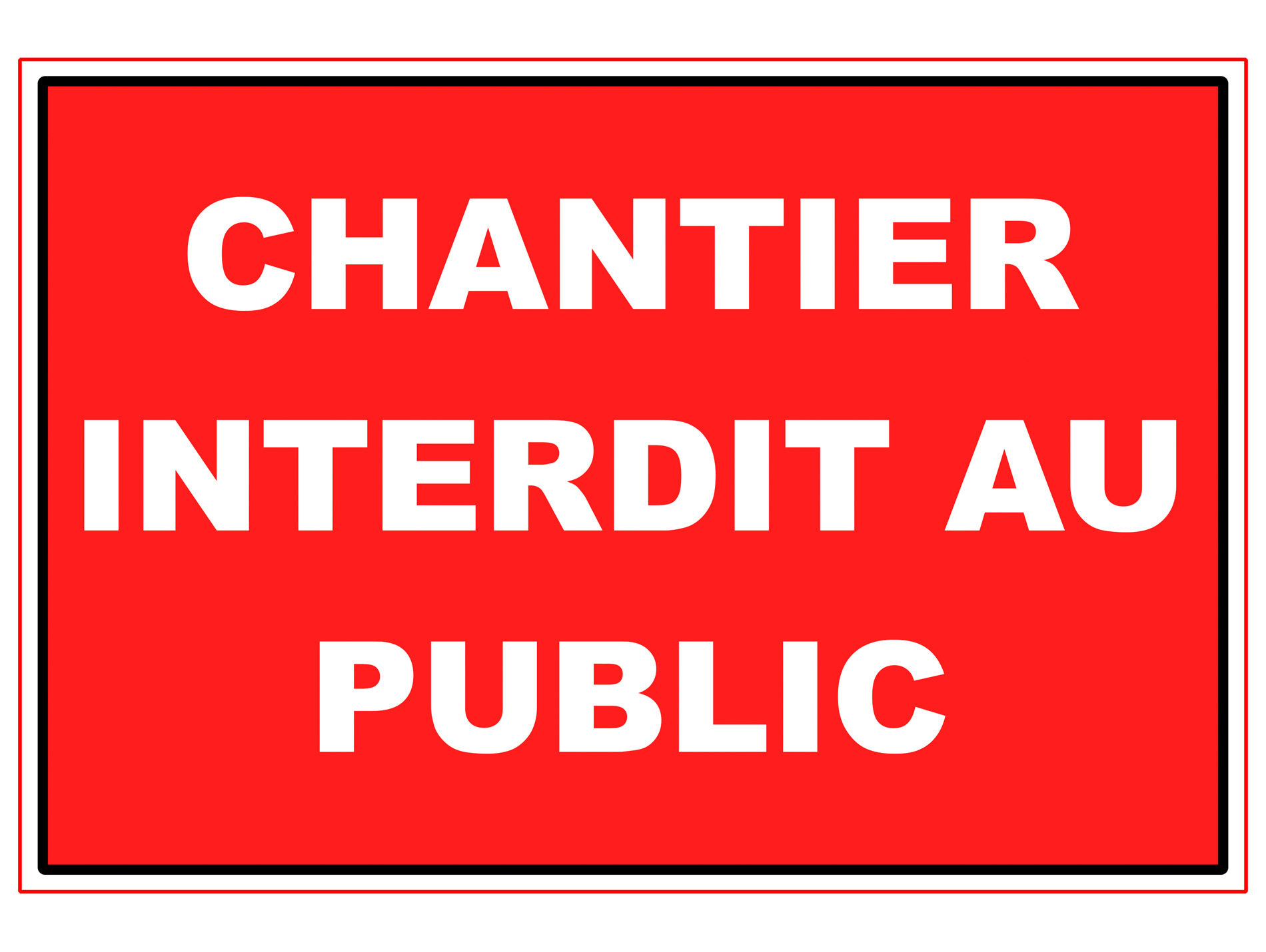 Panneau Chantier interdit au public 280x190mm