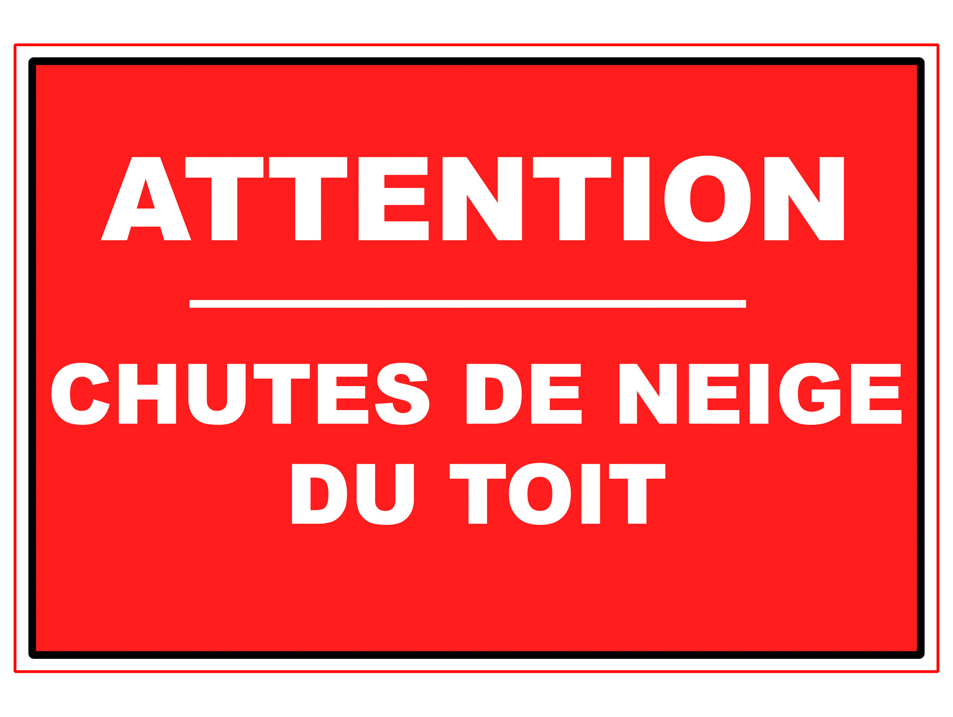 Panneau Attention chutes de neige 280x190mm