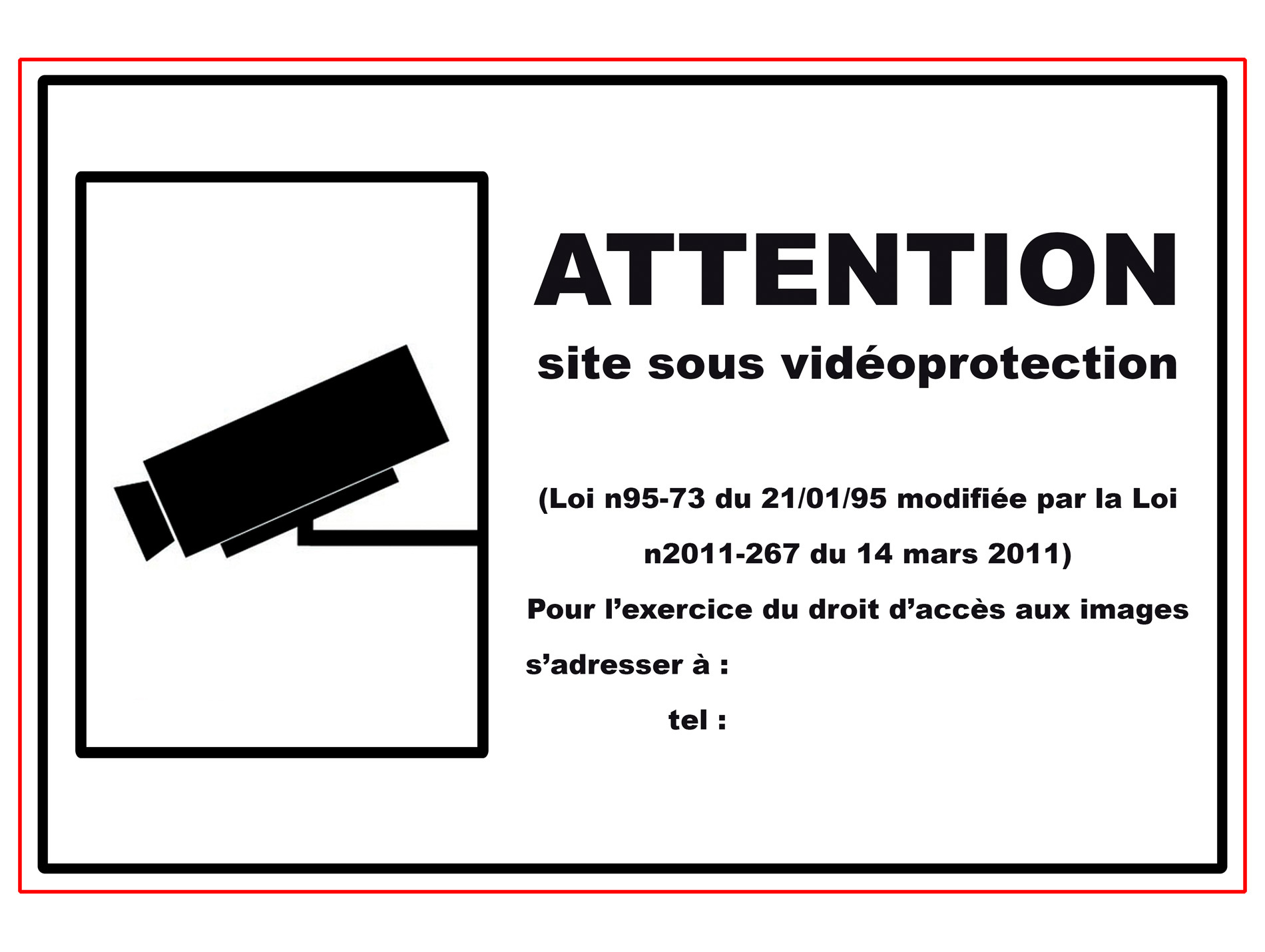 Panneau Site sous vidéo protection 280x190mm
