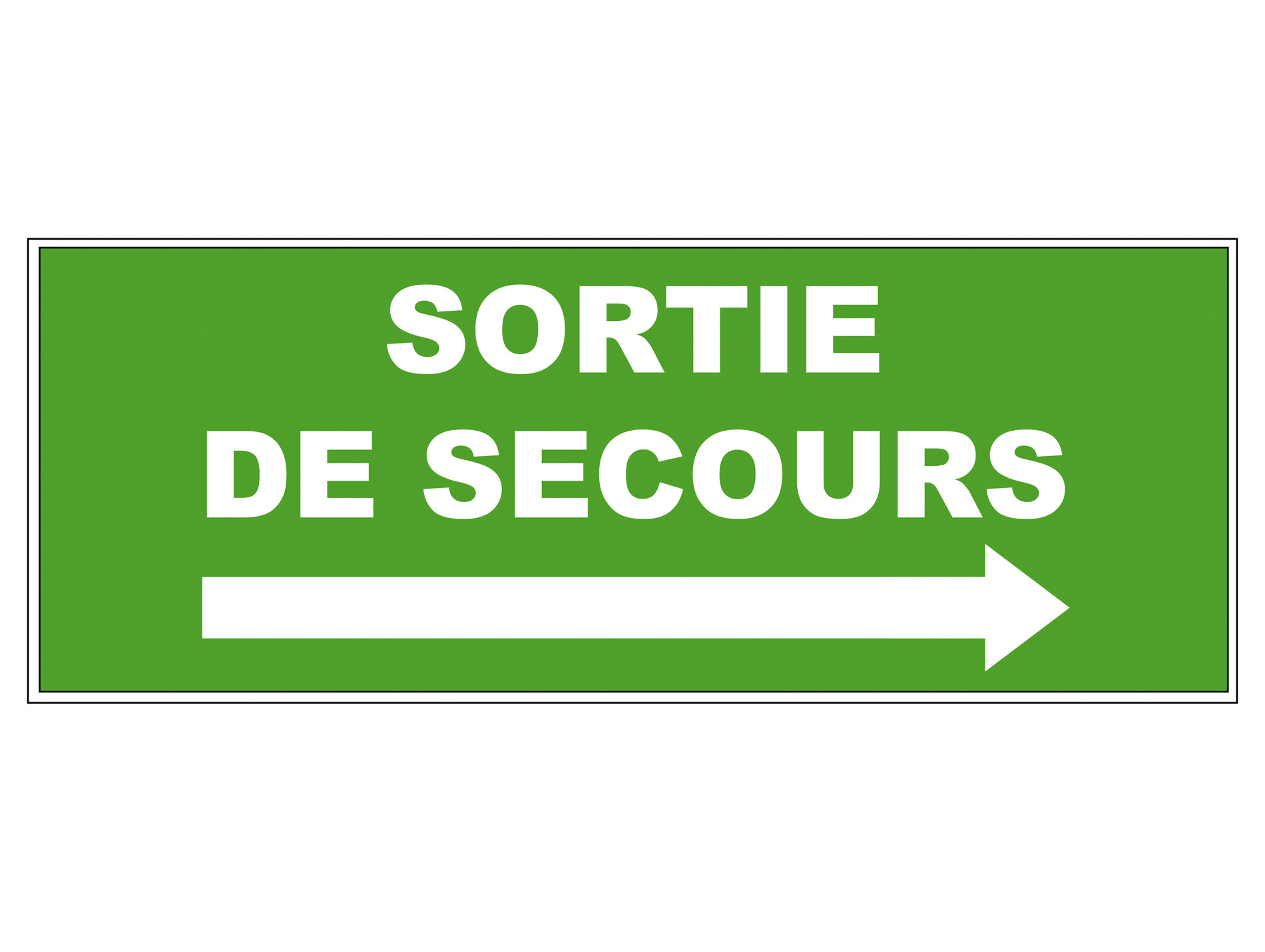 Panneau Sortie secours flèche droite 320x120mm