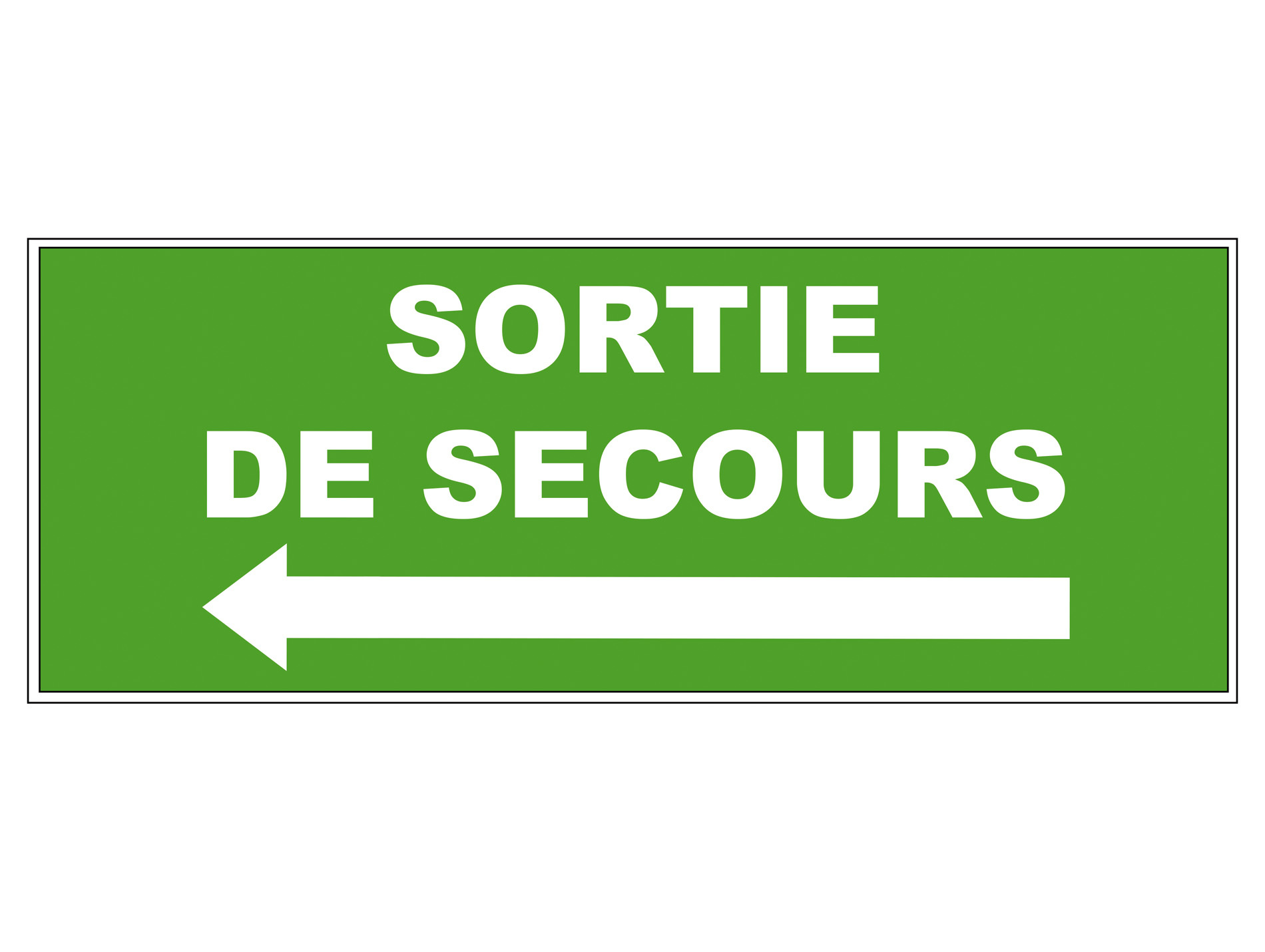 Panneau Sortie secours flèche gauche 320x120mm