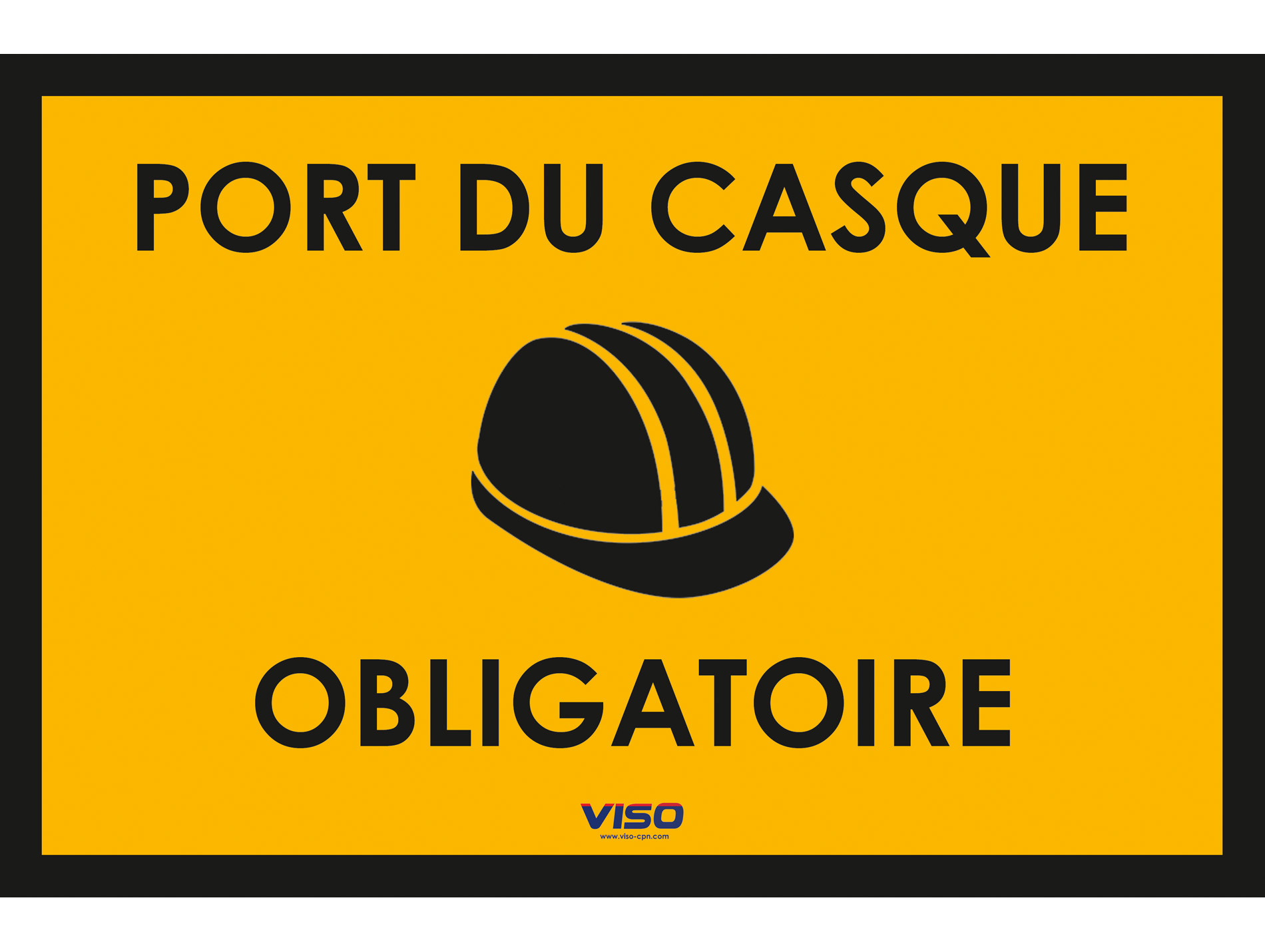 Panneau Chantier port casque obligatoire 300x200mm